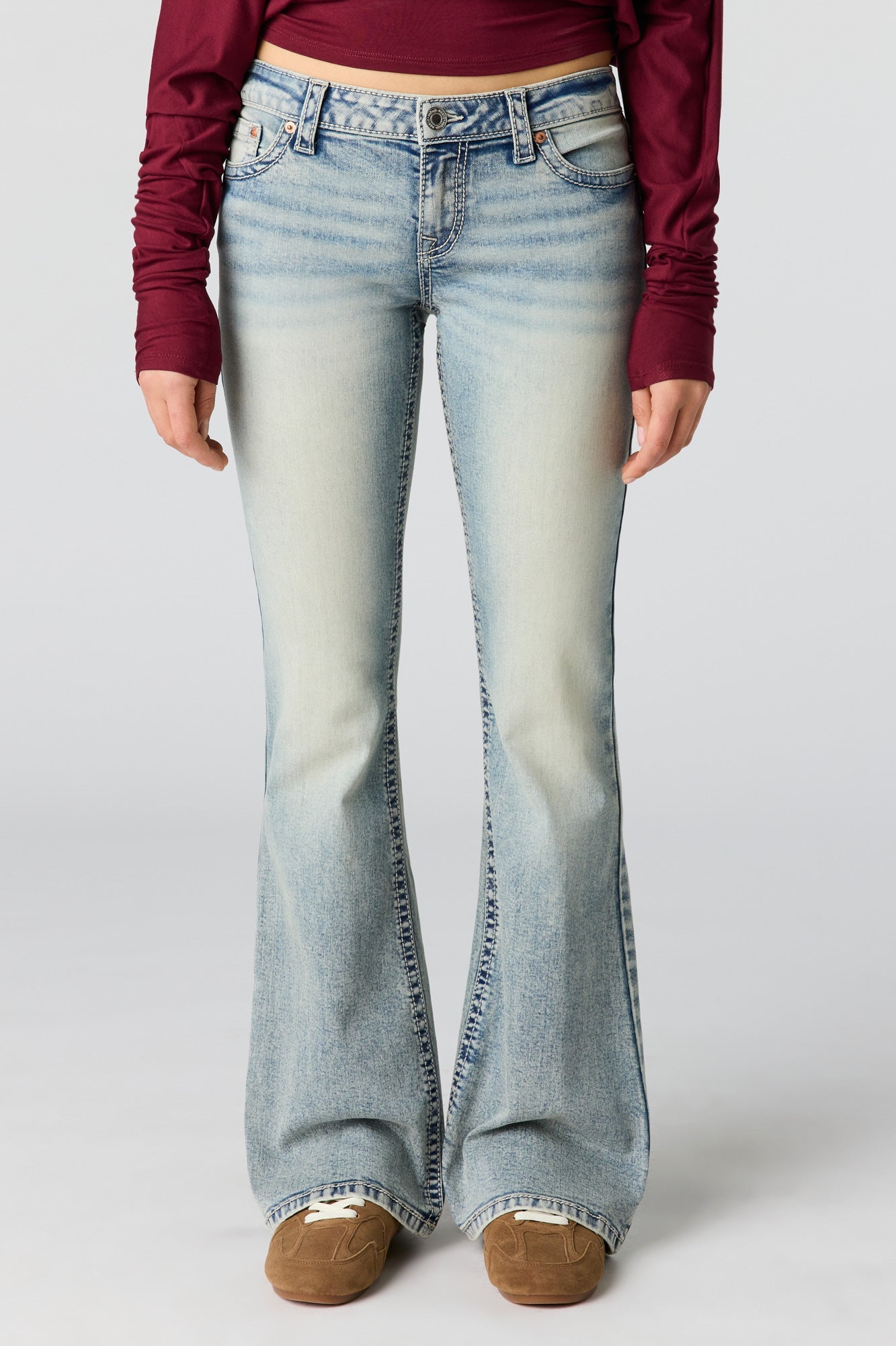Stretch Low Rise Flare Jean