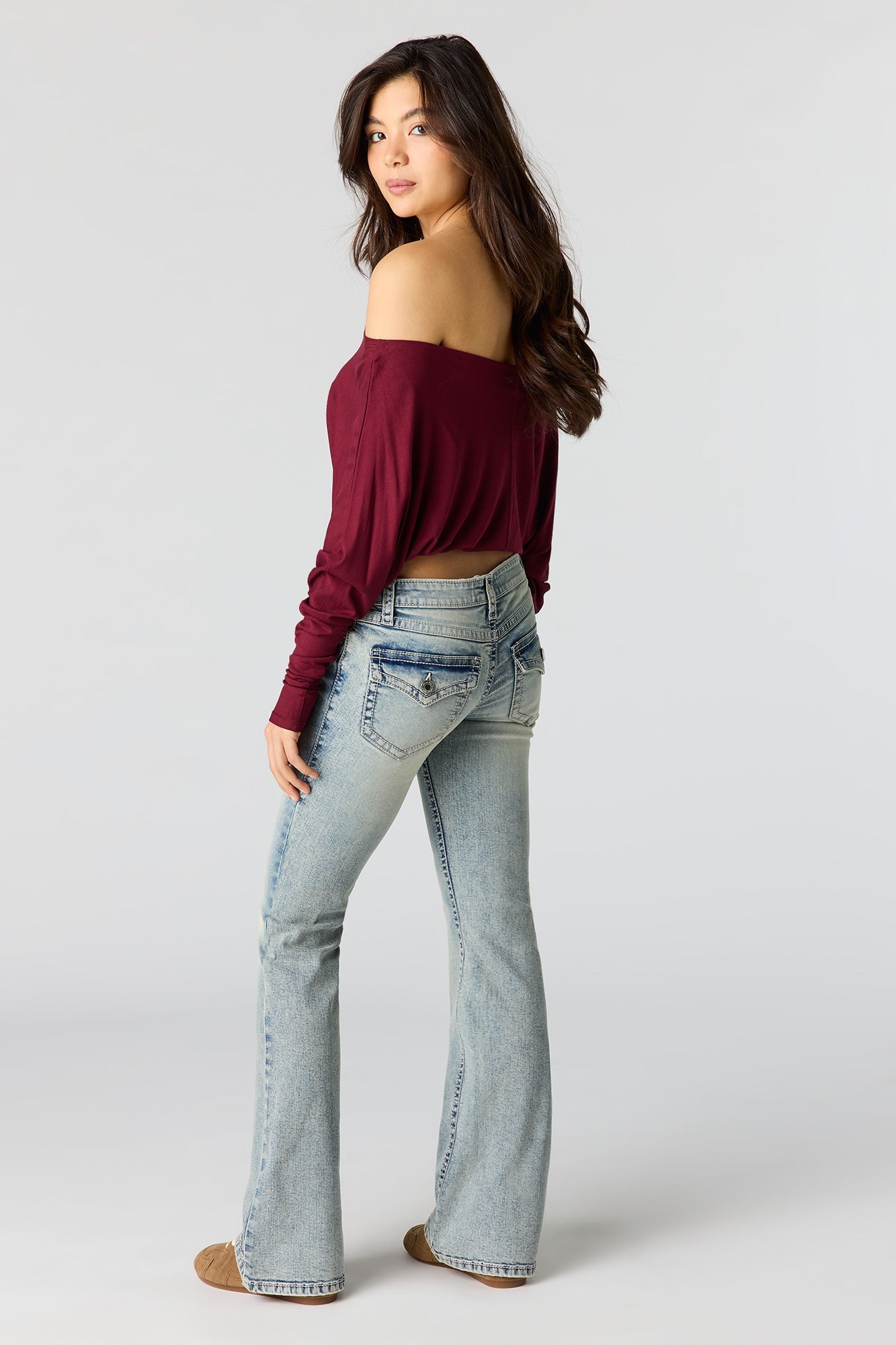 Stretch Low Rise Flare Jean