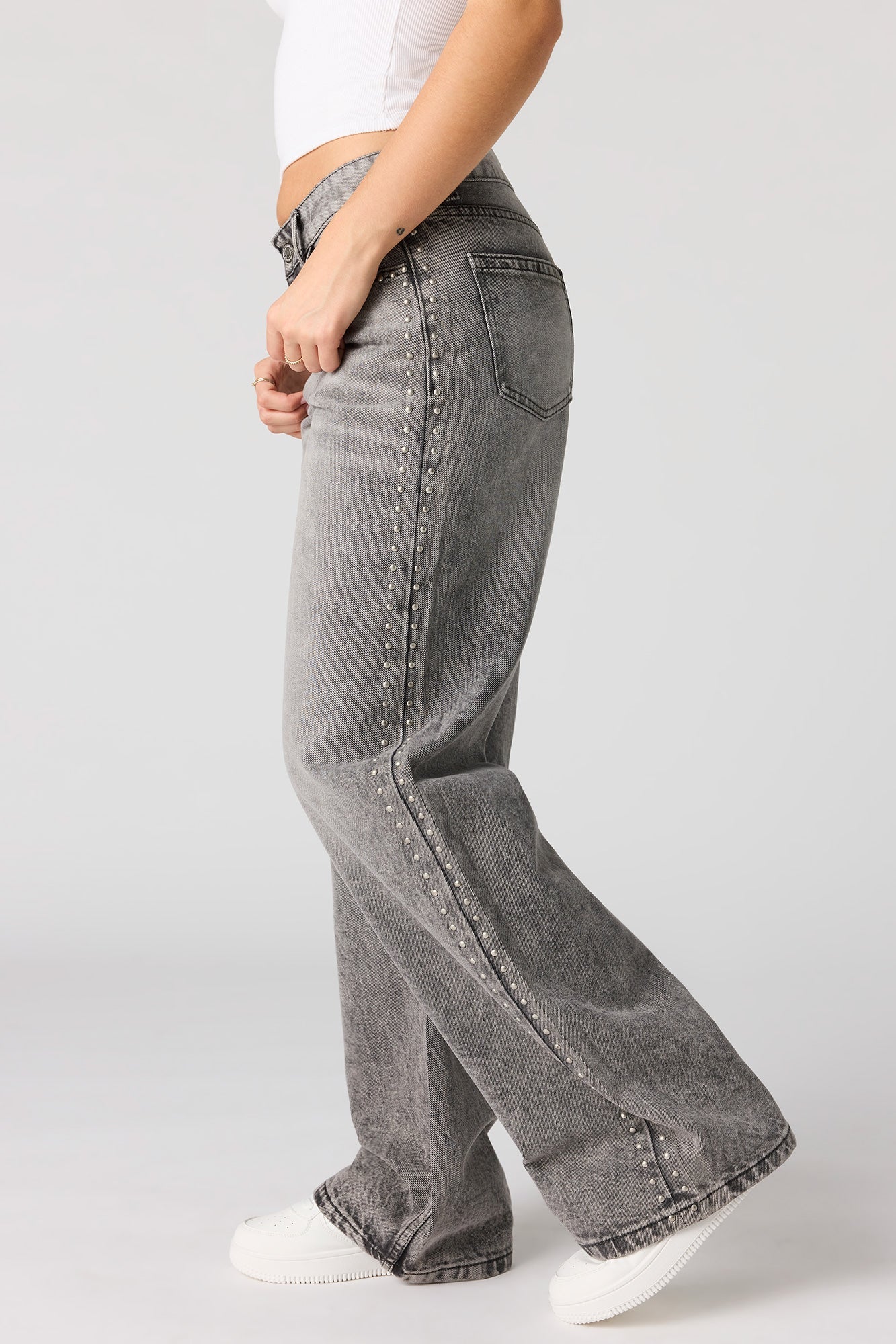 Brooklyn Low Rise Studded Baggy Jean