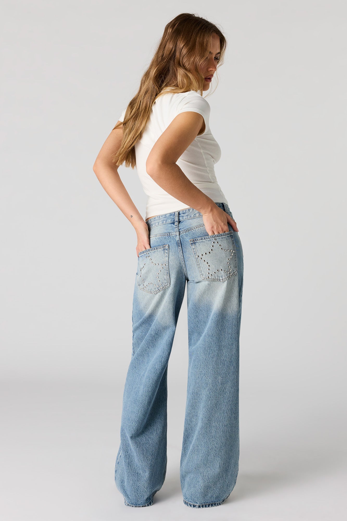 London Low Rise Studded Super Baggy Jean