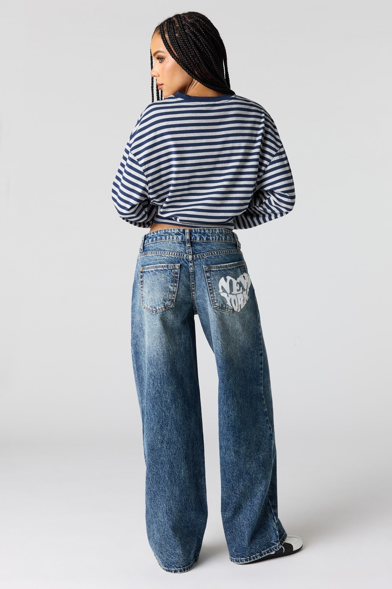London Low Rise Printed Super Baggy Jean