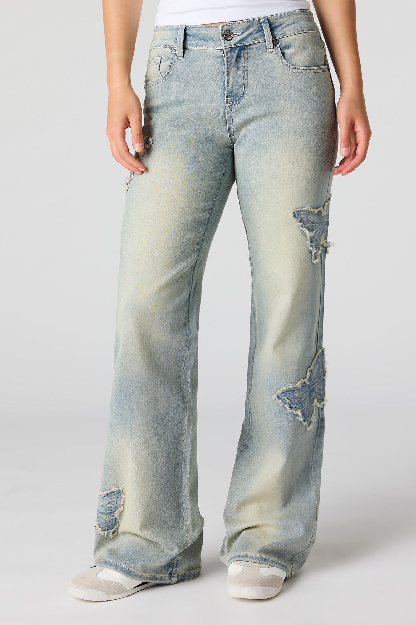 Stretch Low Rise Butterfly Flare Jean