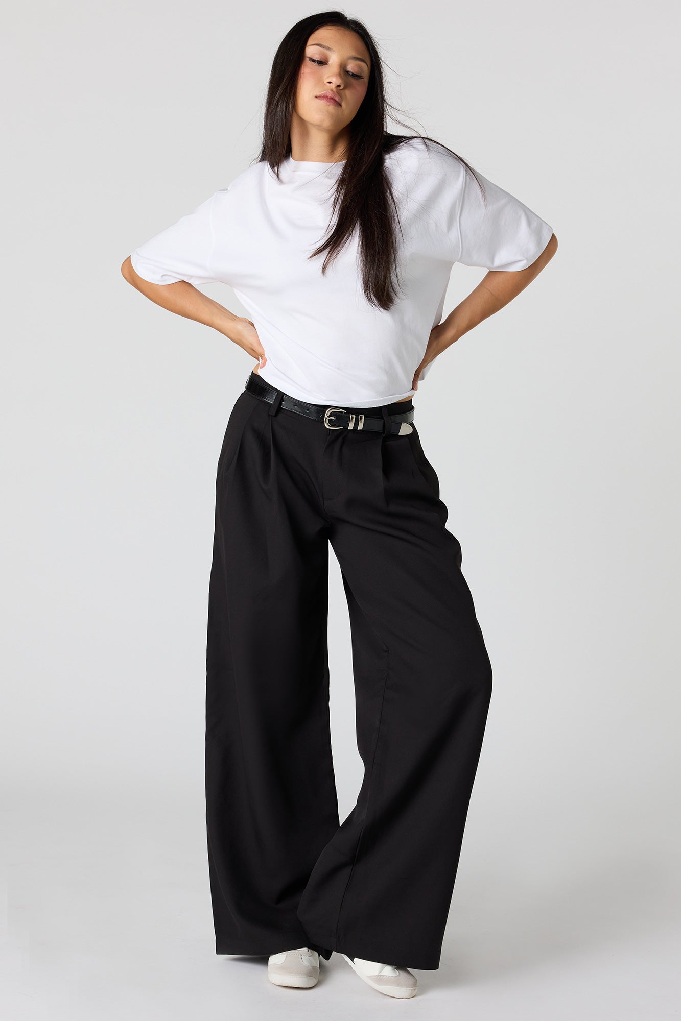 Belted Baggy Dress Pant