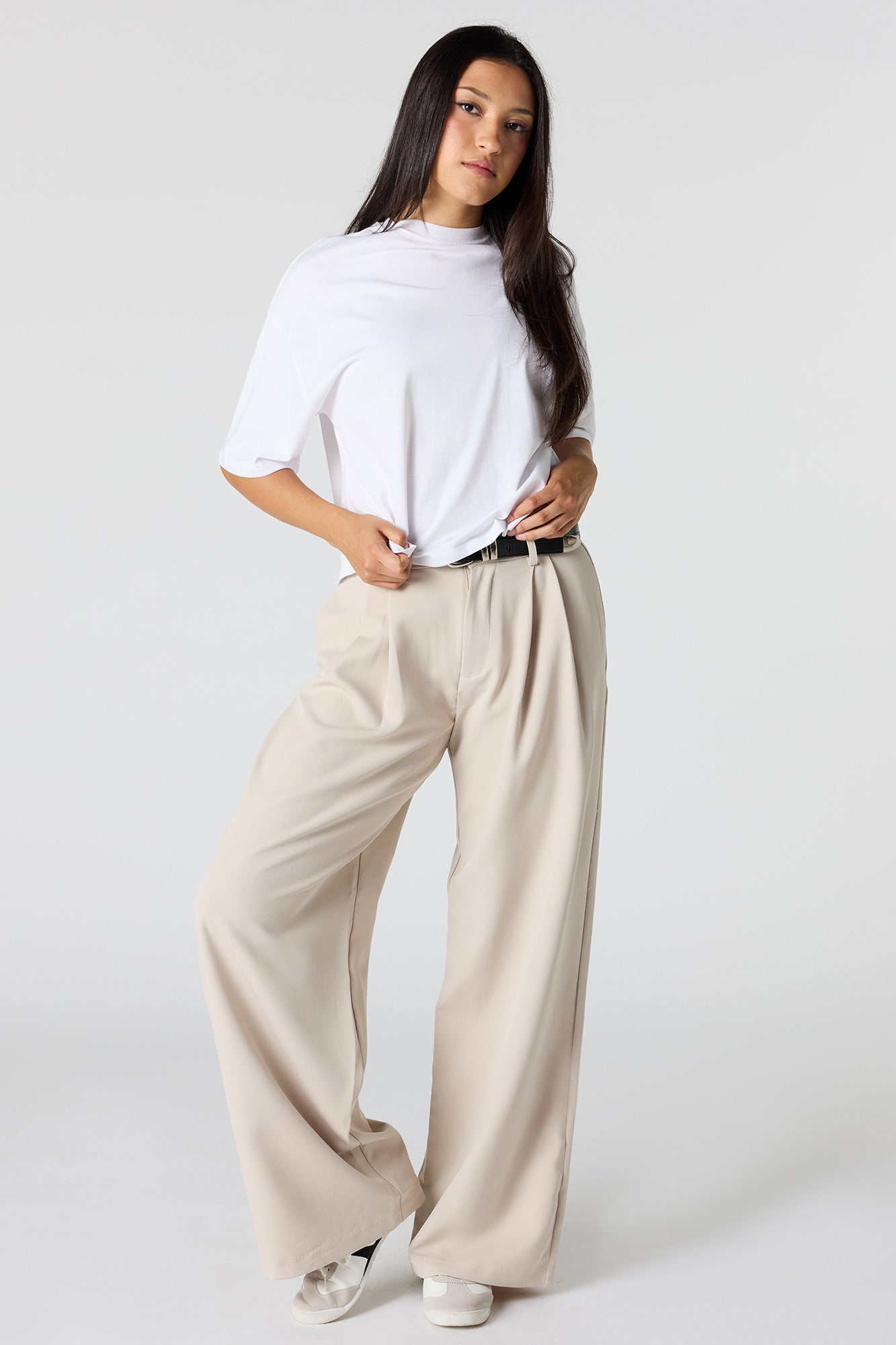 Belted Baggy Dress Pant