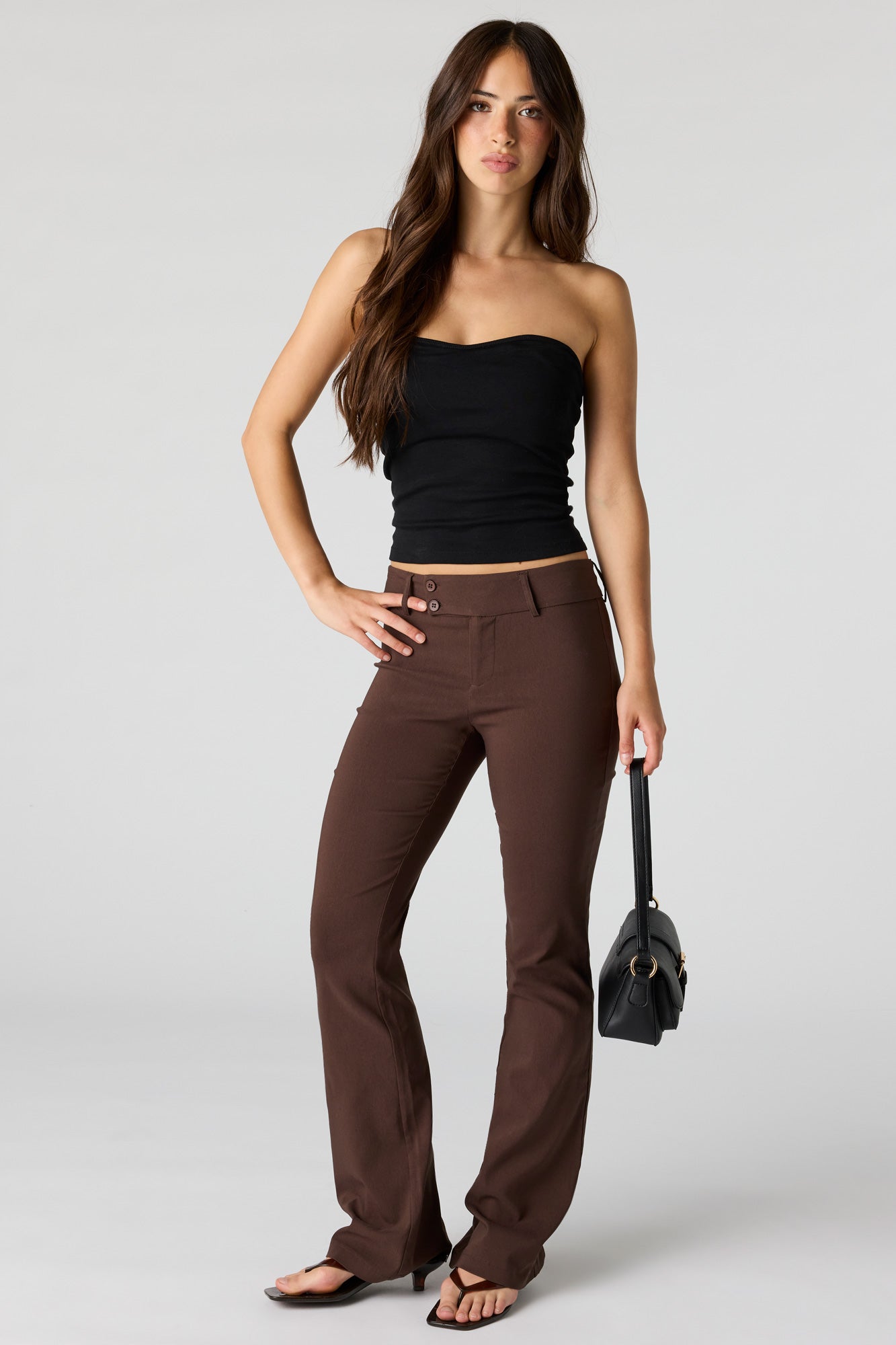 Mid Rise Flare Dress Pant