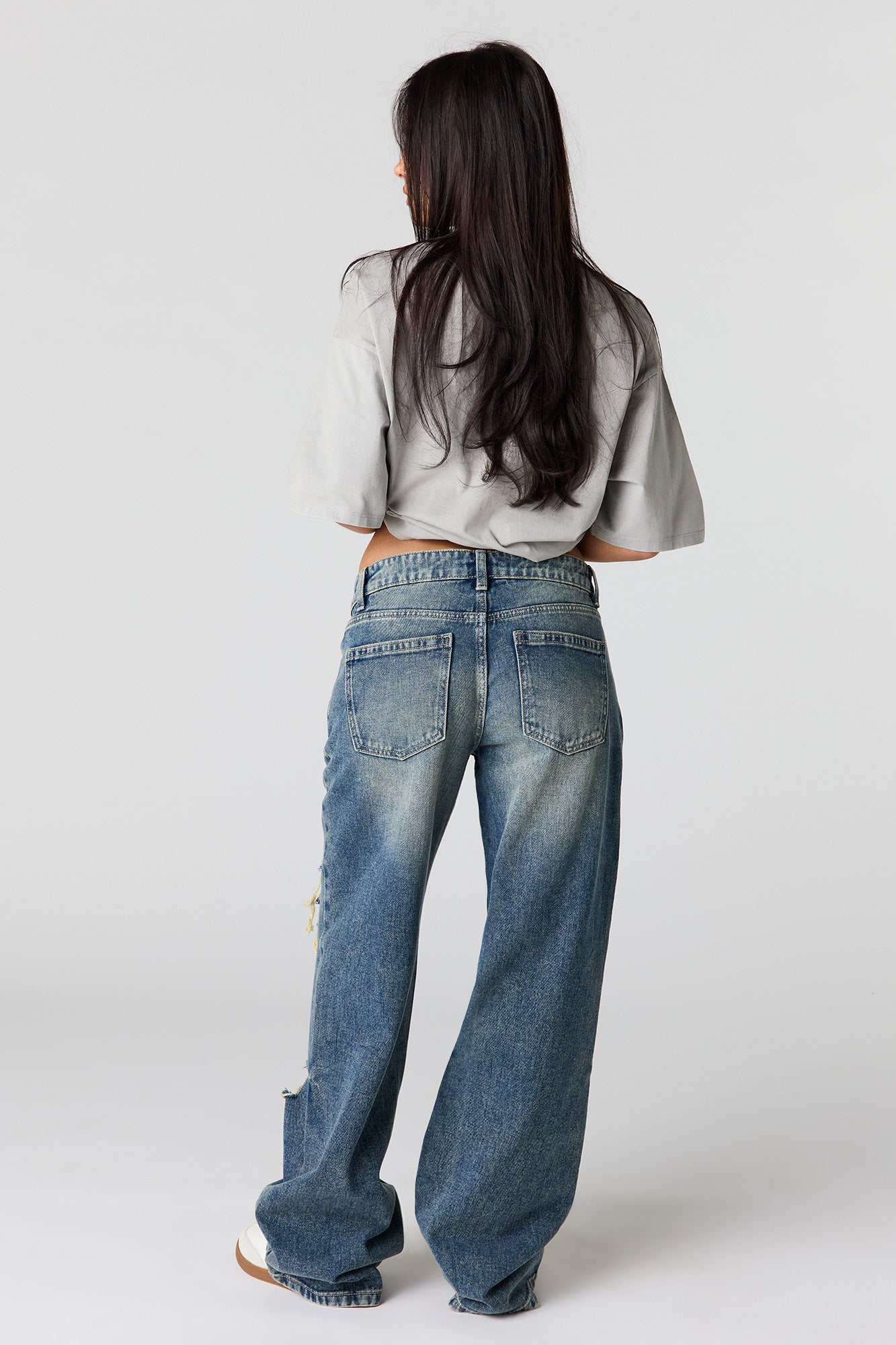 Brooklyn Ripped Low Rise Baggy Medium Jean