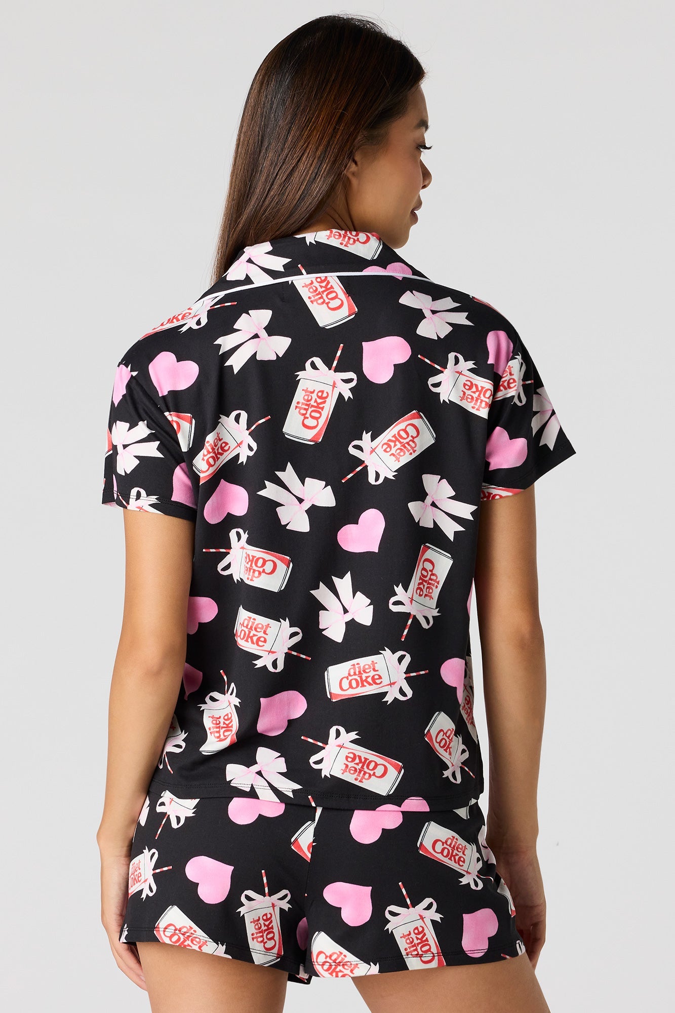 Diet Coke Button Up Top & Short Pajama Set