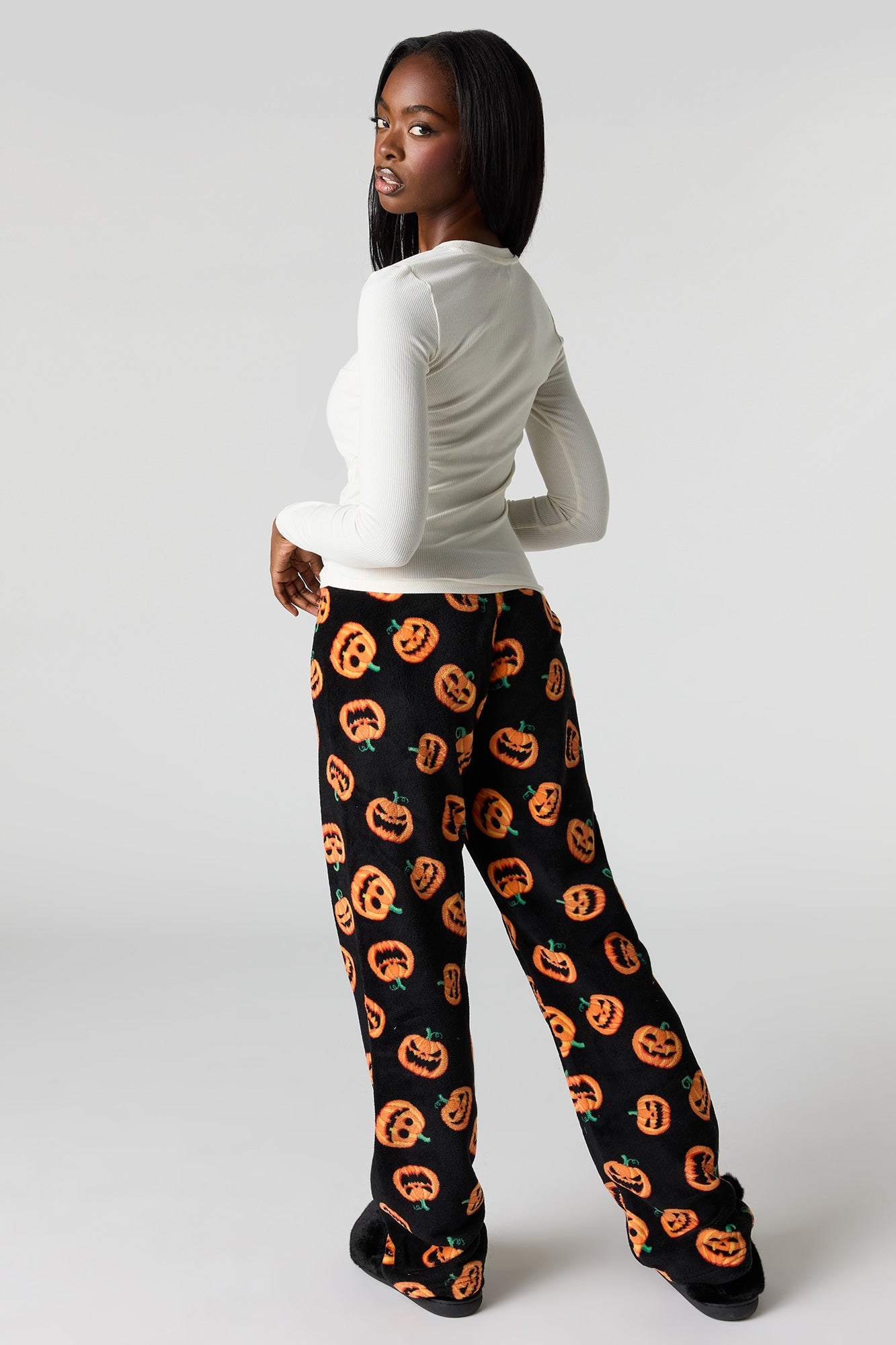 Halloween Print Plush Pajama Pant