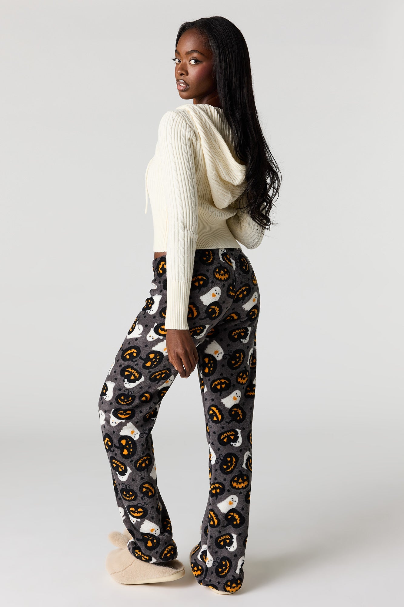 Halloween Print Plush Pajama Pant