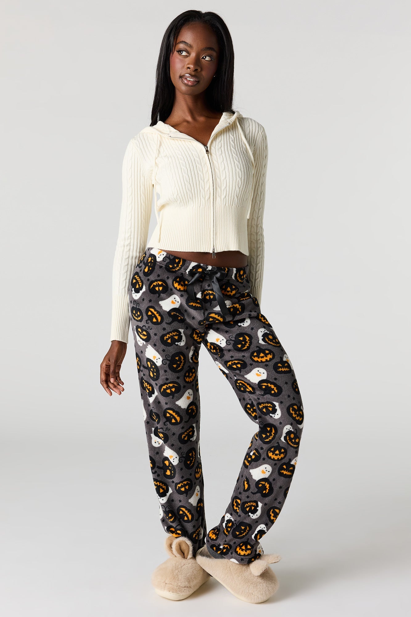 Halloween Print Plush Pajama Pant