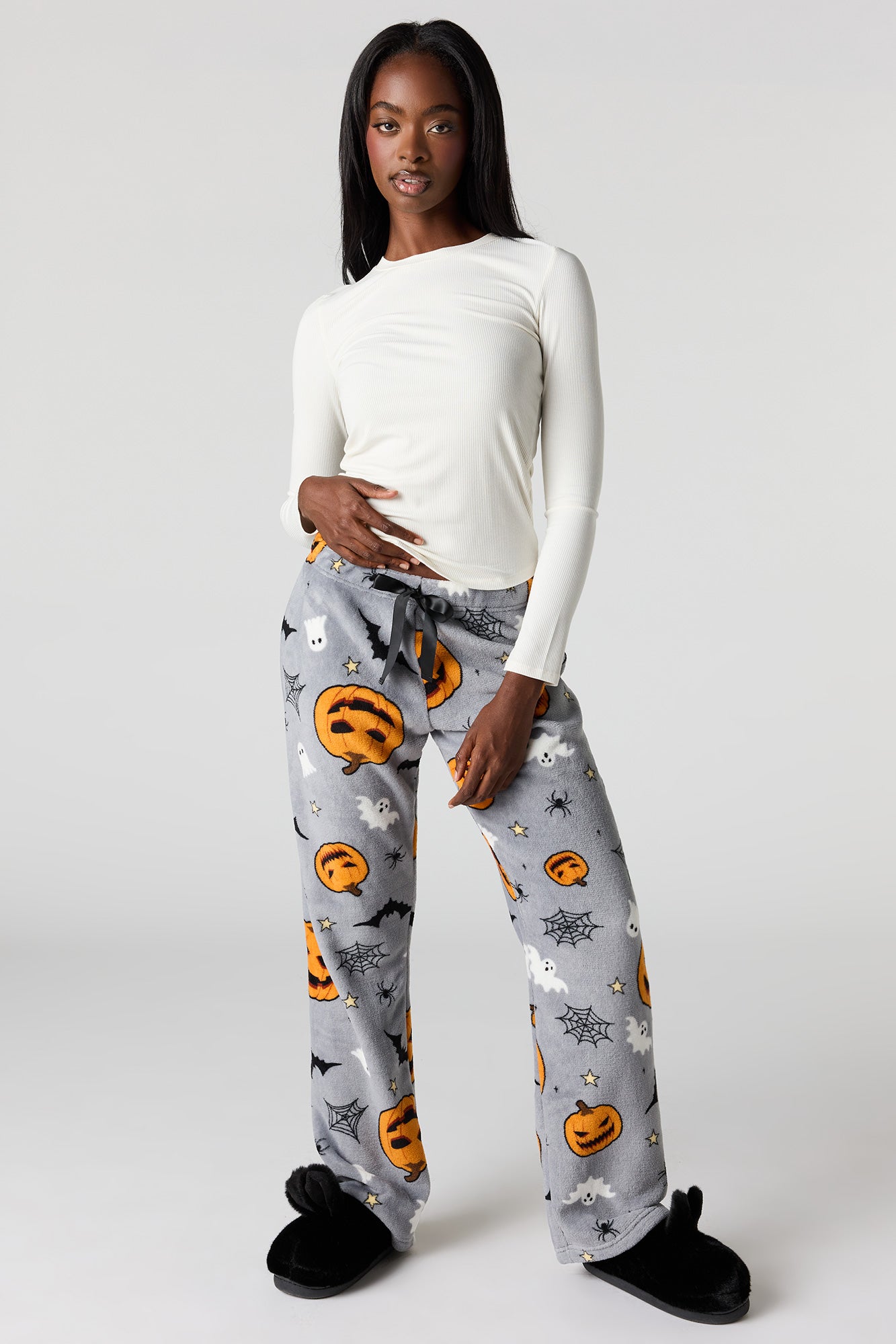 Halloween Print Plush Pajama Pant