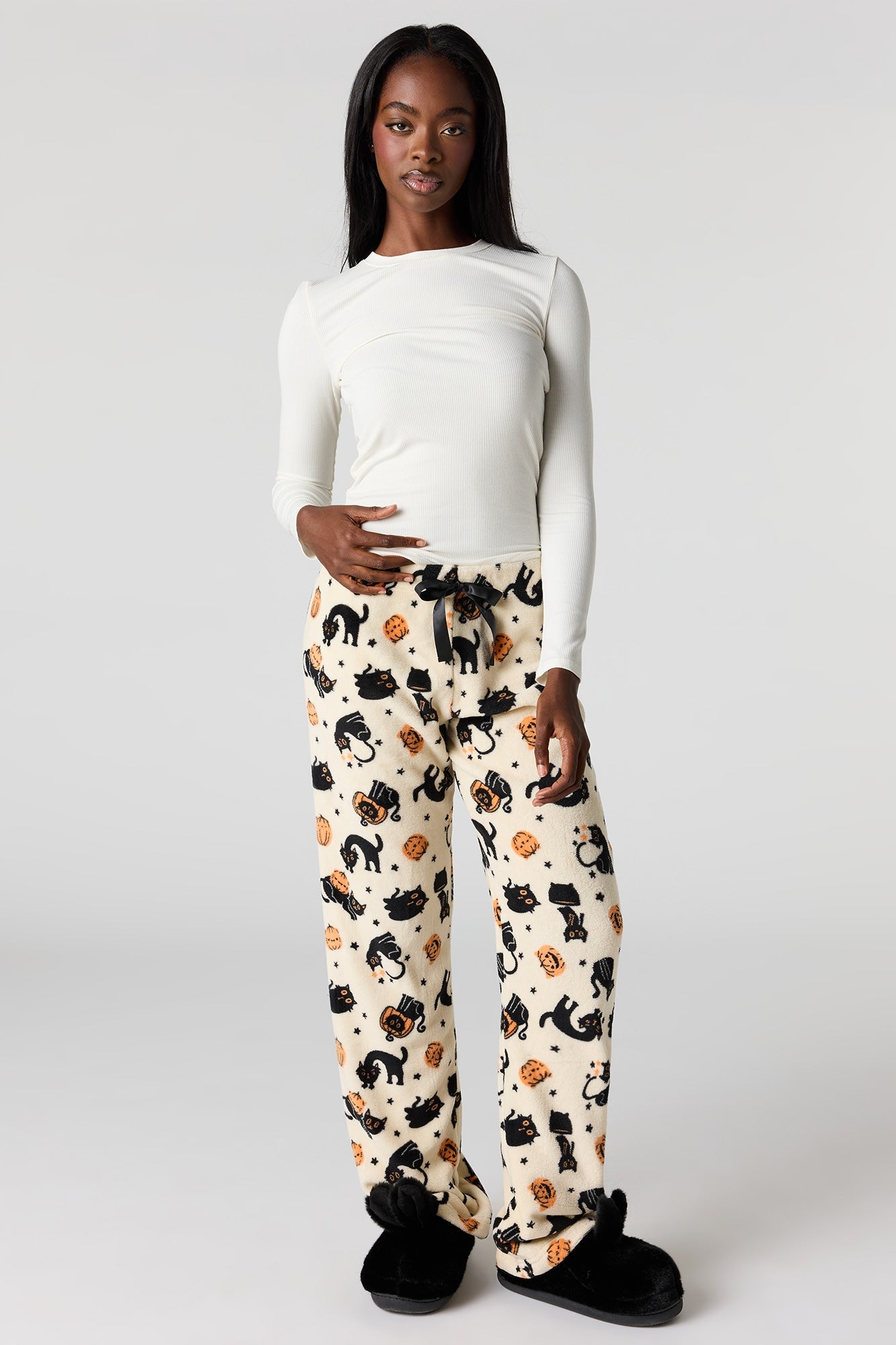 Halloween Print Plush Pajama Pant