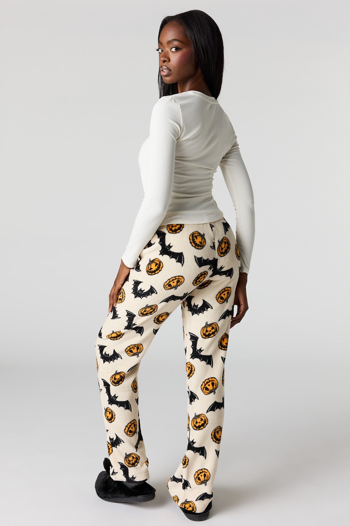 Halloween Print Plush Pajama Pant