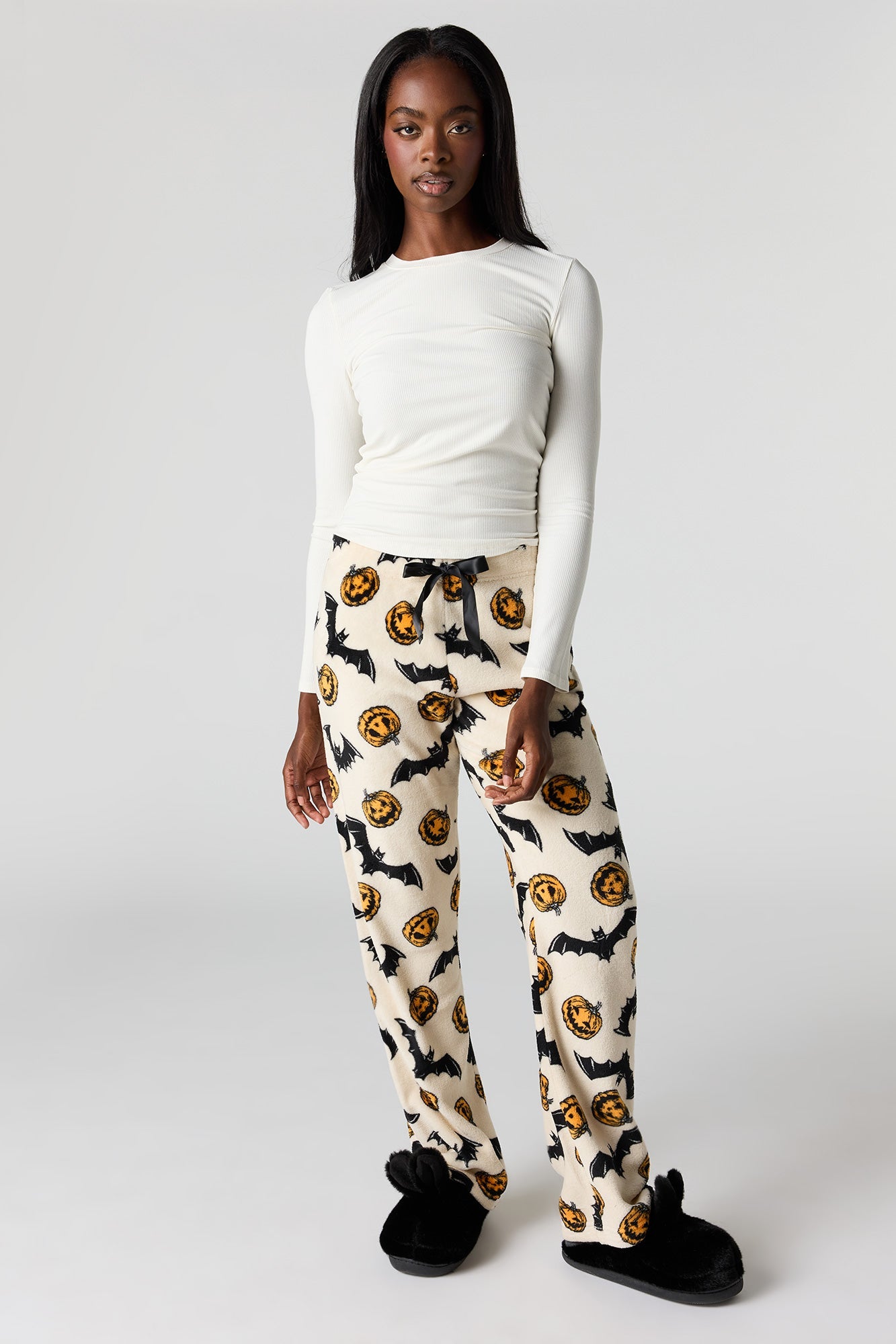 Halloween Print Plush Pajama Pant