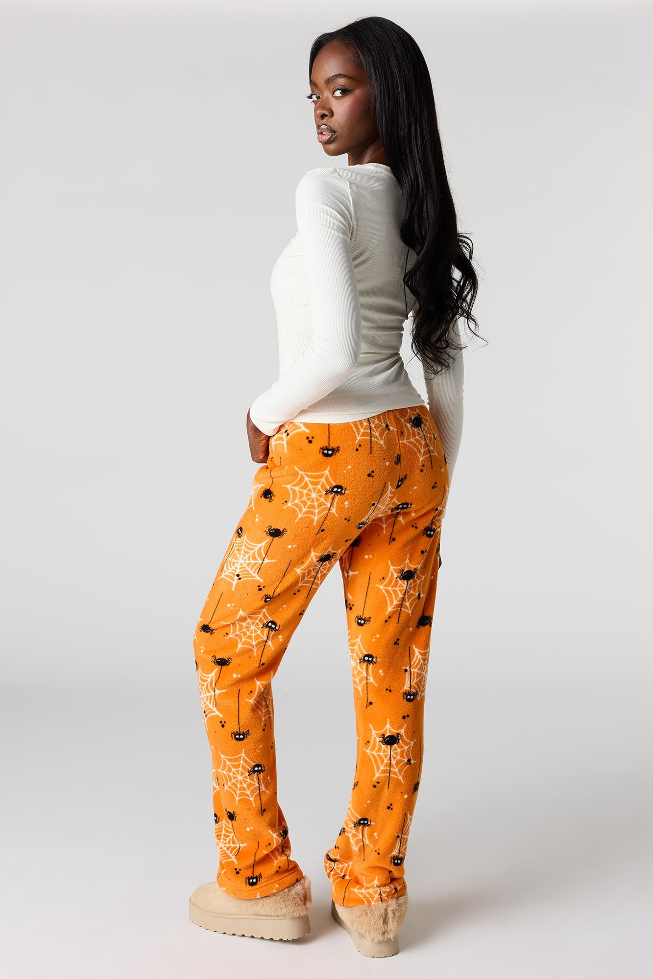 Halloween Print Plush Pajama Pant