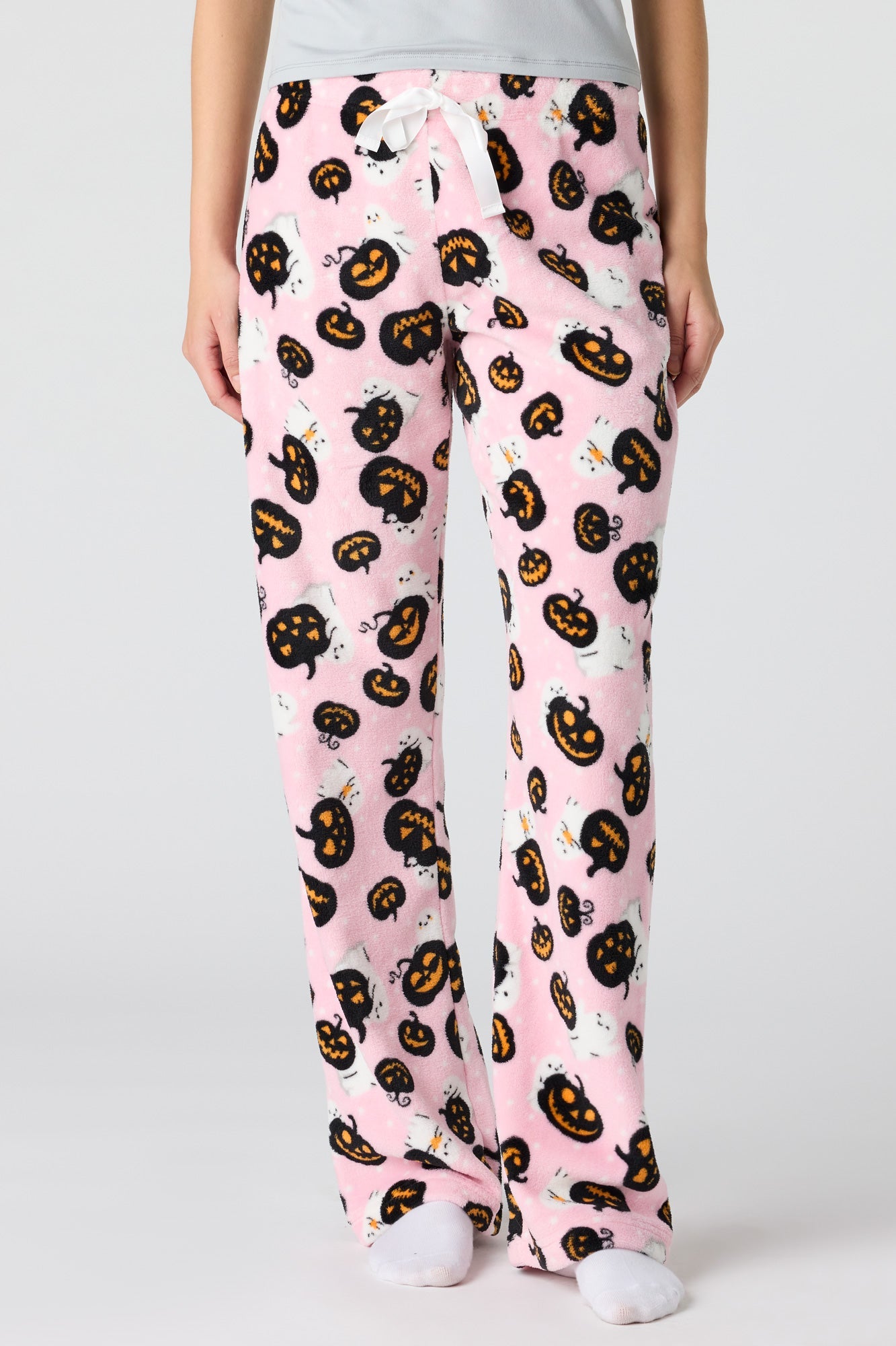 Halloween Graphic T-Shirt & Plush Pant Pajama Set