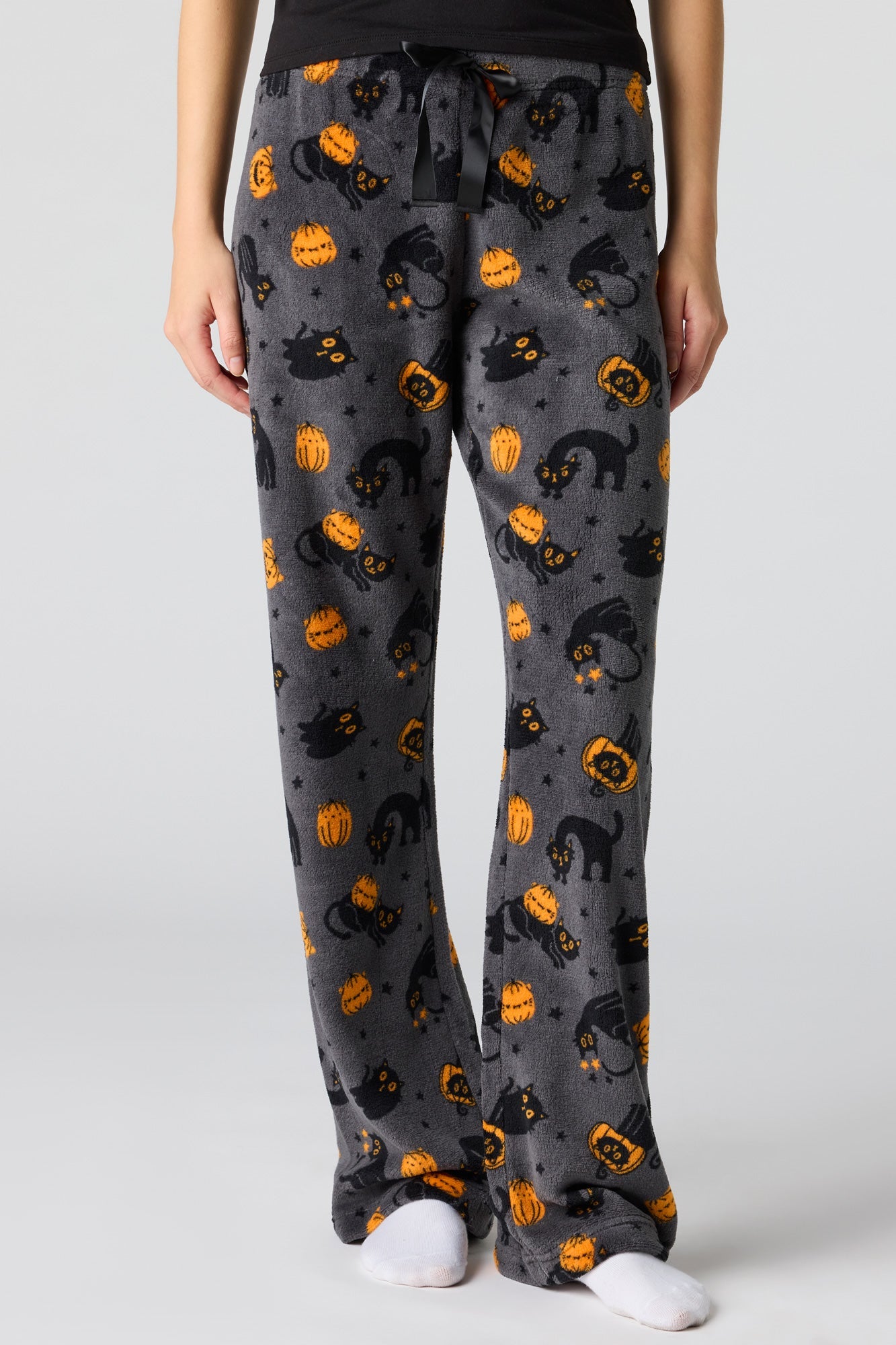 Halloween Graphic T-Shirt & Plush Pant Pajama Set