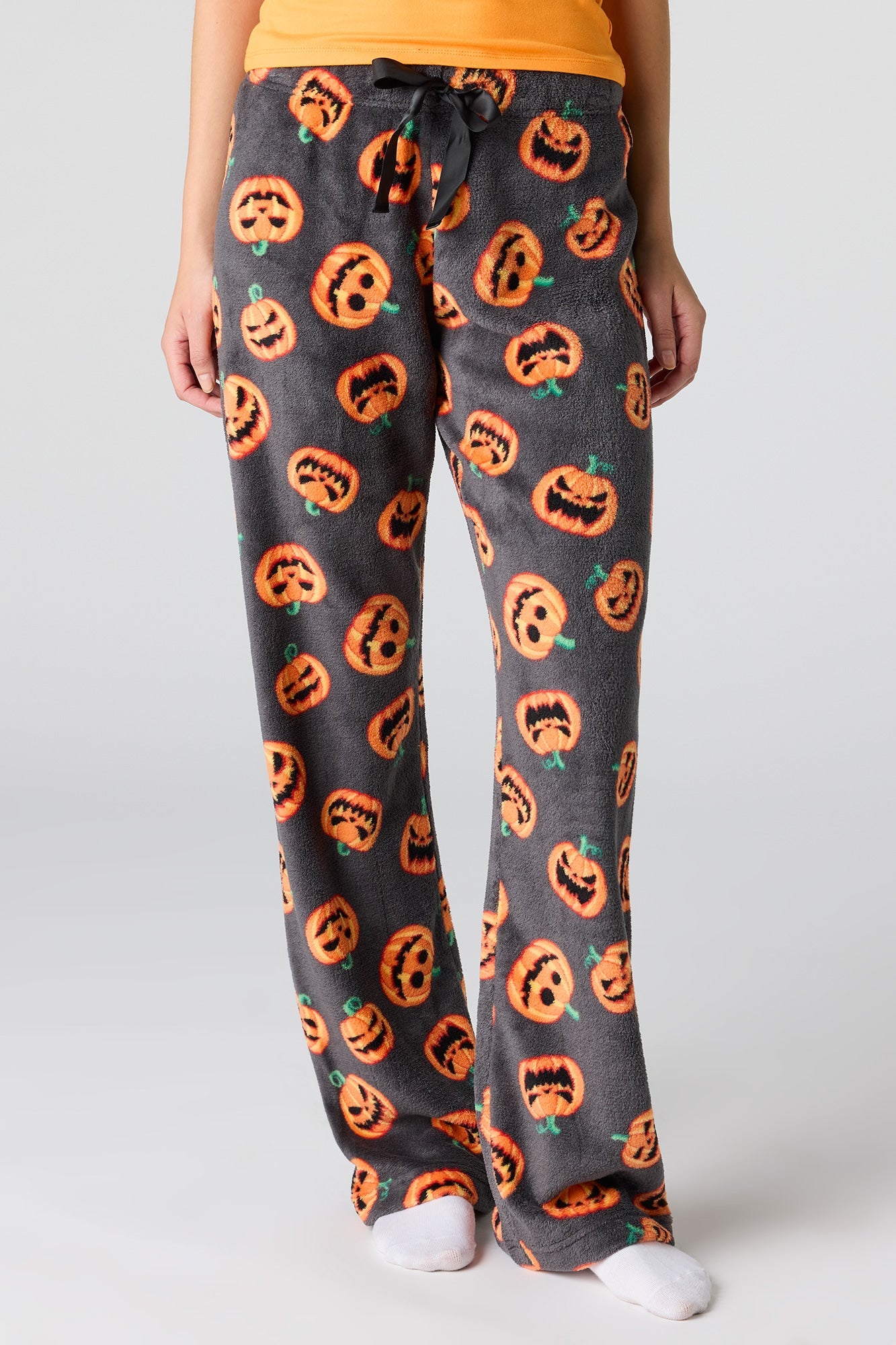 Halloween Graphic T-Shirt & Plush Pant Pajama Set