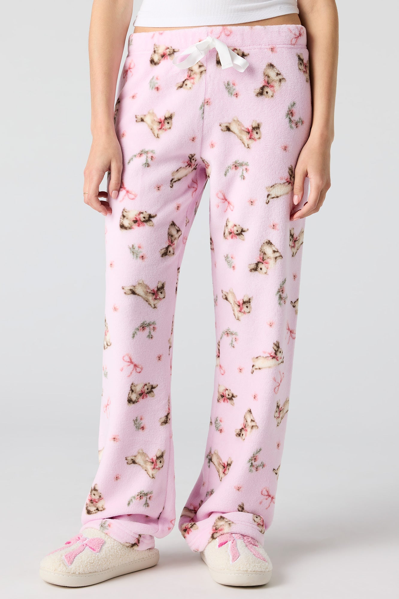Printed Plush Pajama Pant