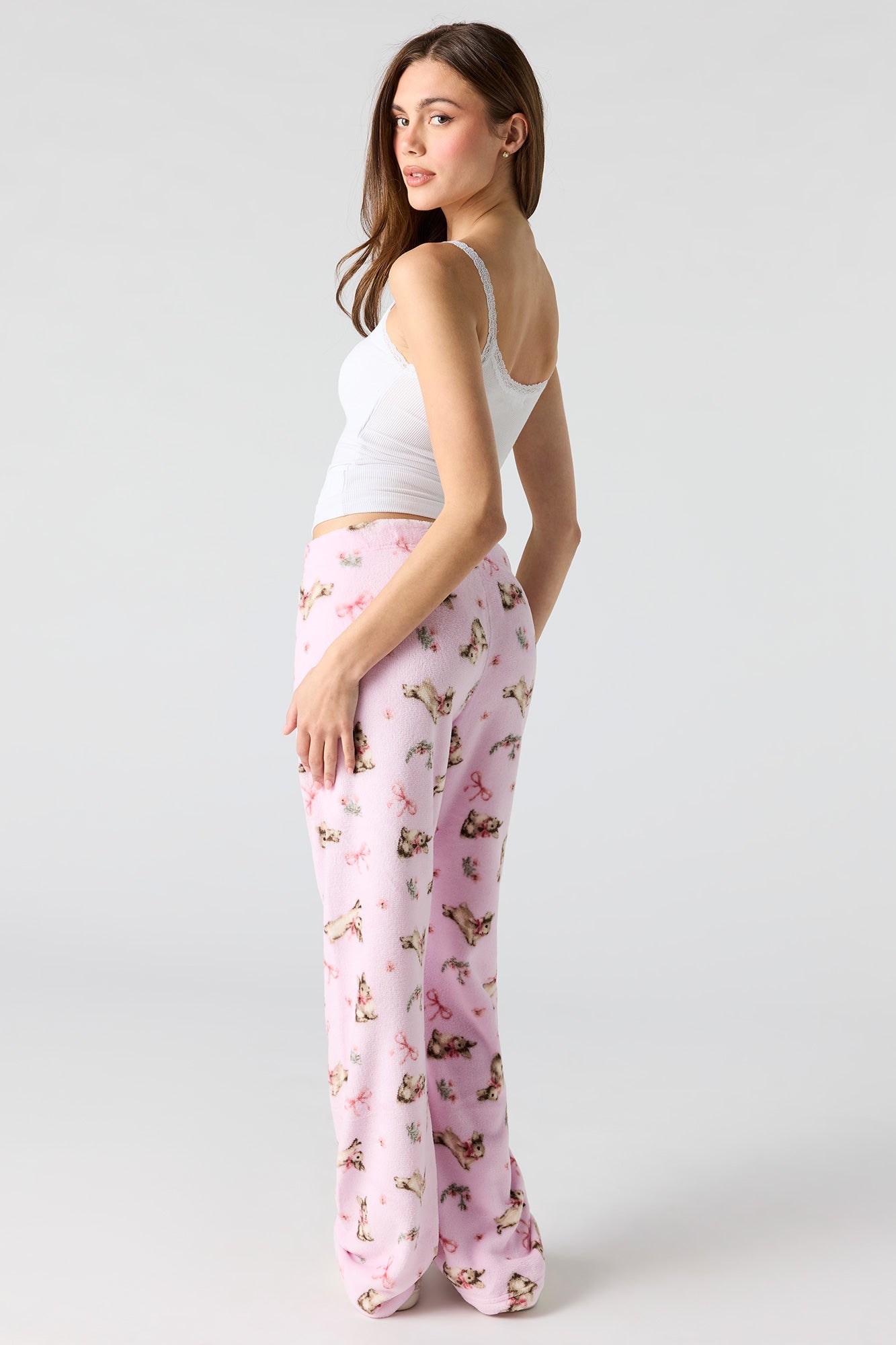 Printed Plush Pajama Pant