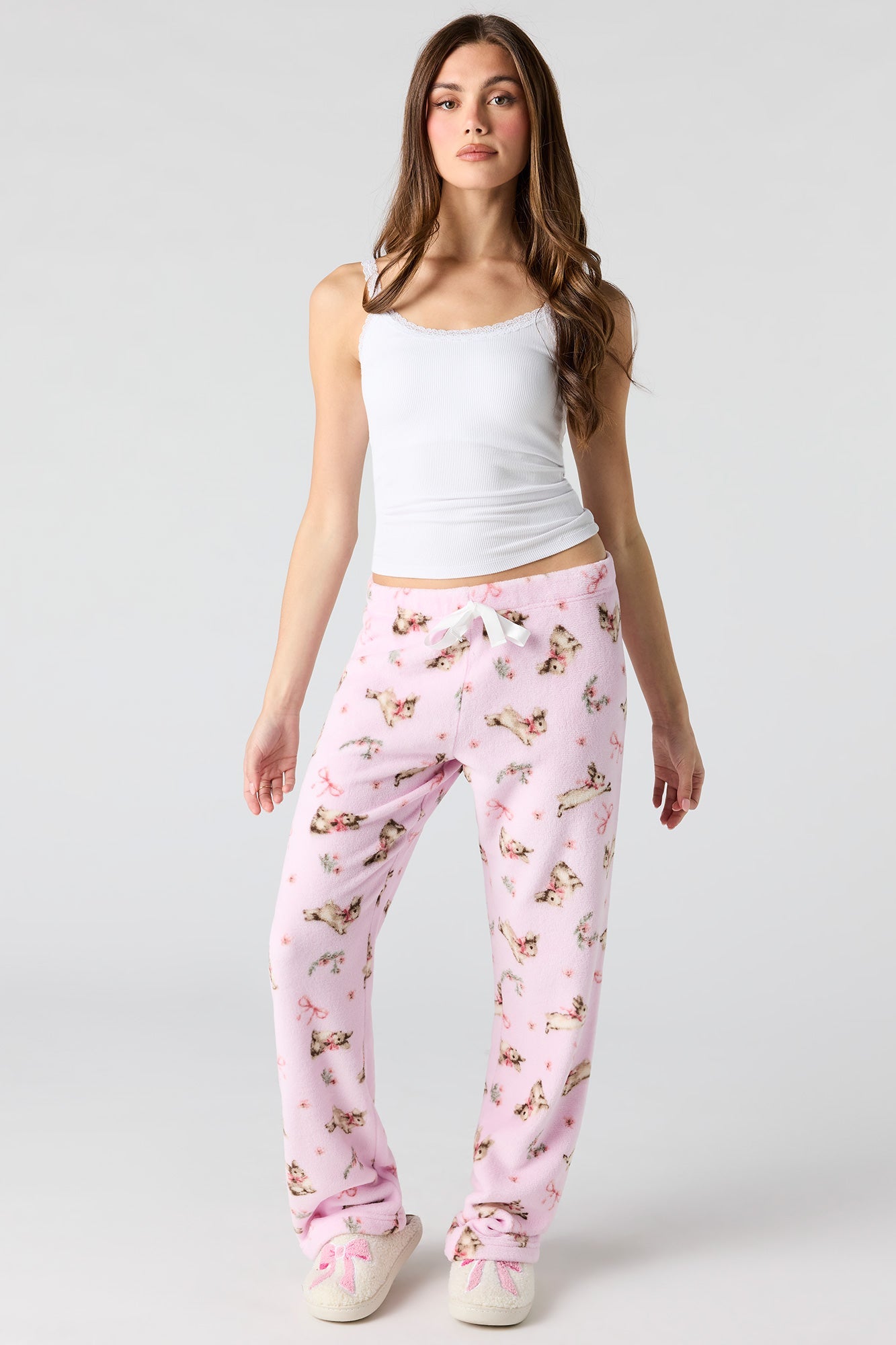 Printed Plush Pajama Pant
