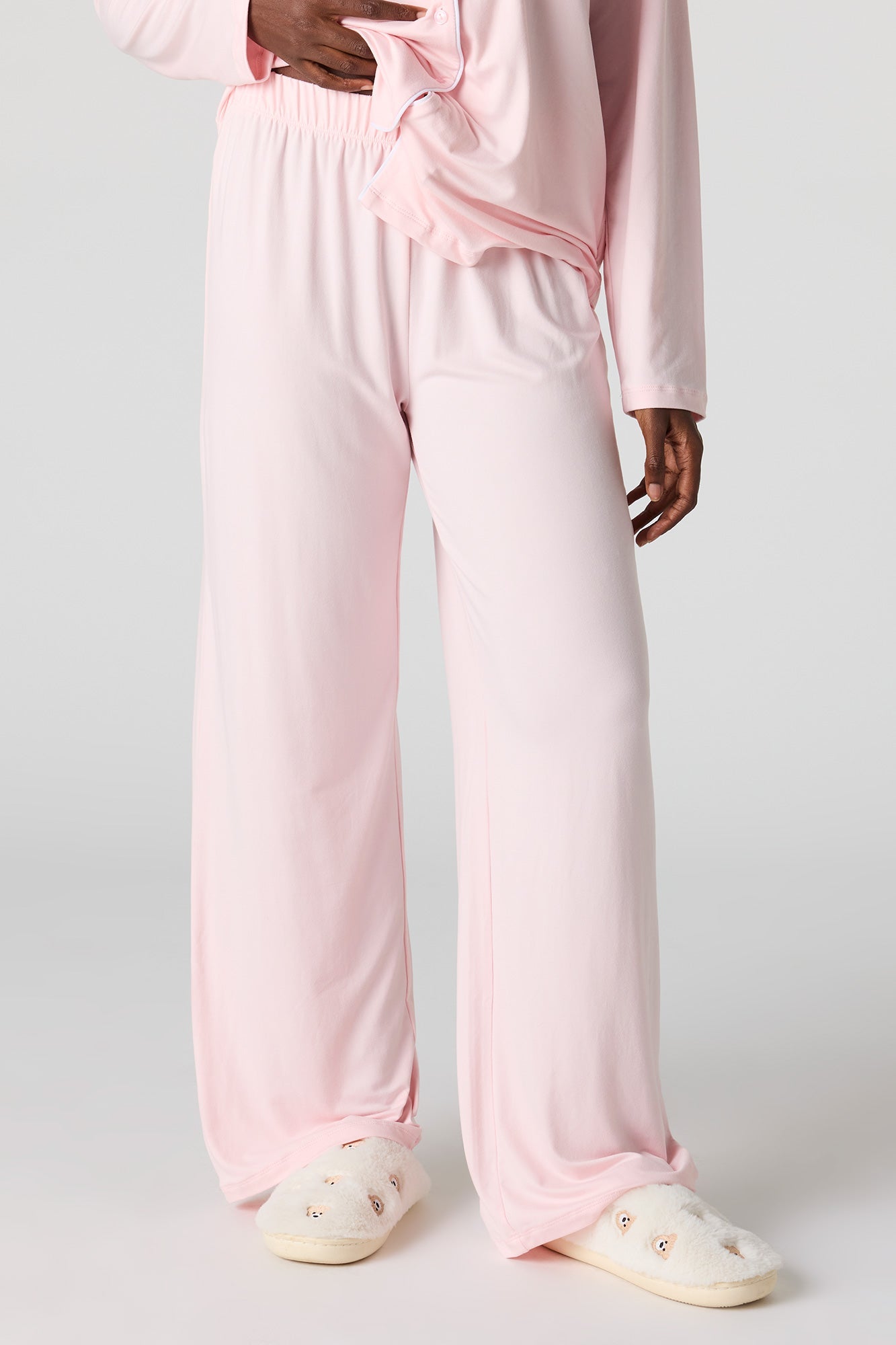 Button-Up Collared Top & Pant Pajama Set