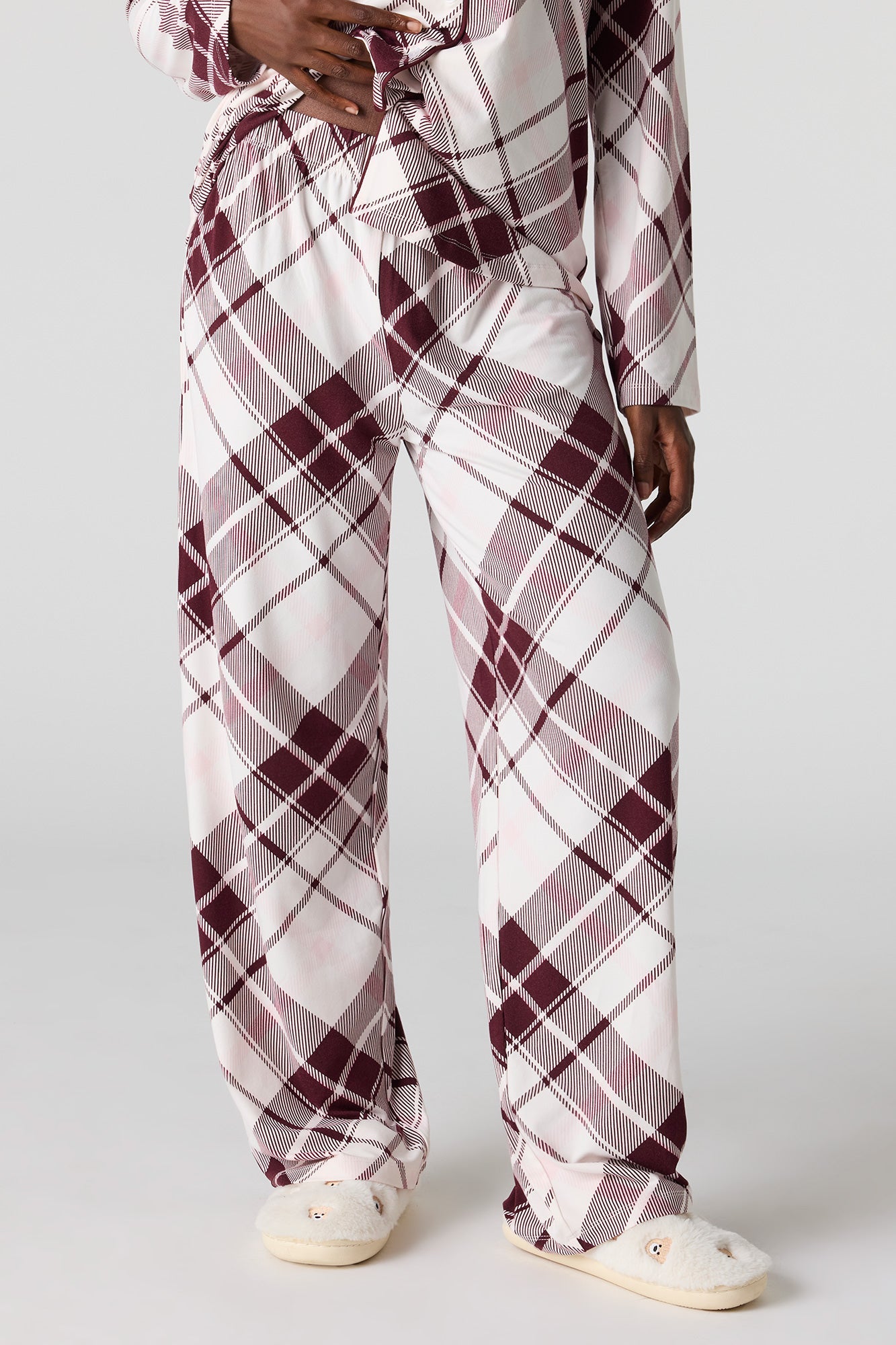 Button-Up Collared Top & Pant Pajama Set