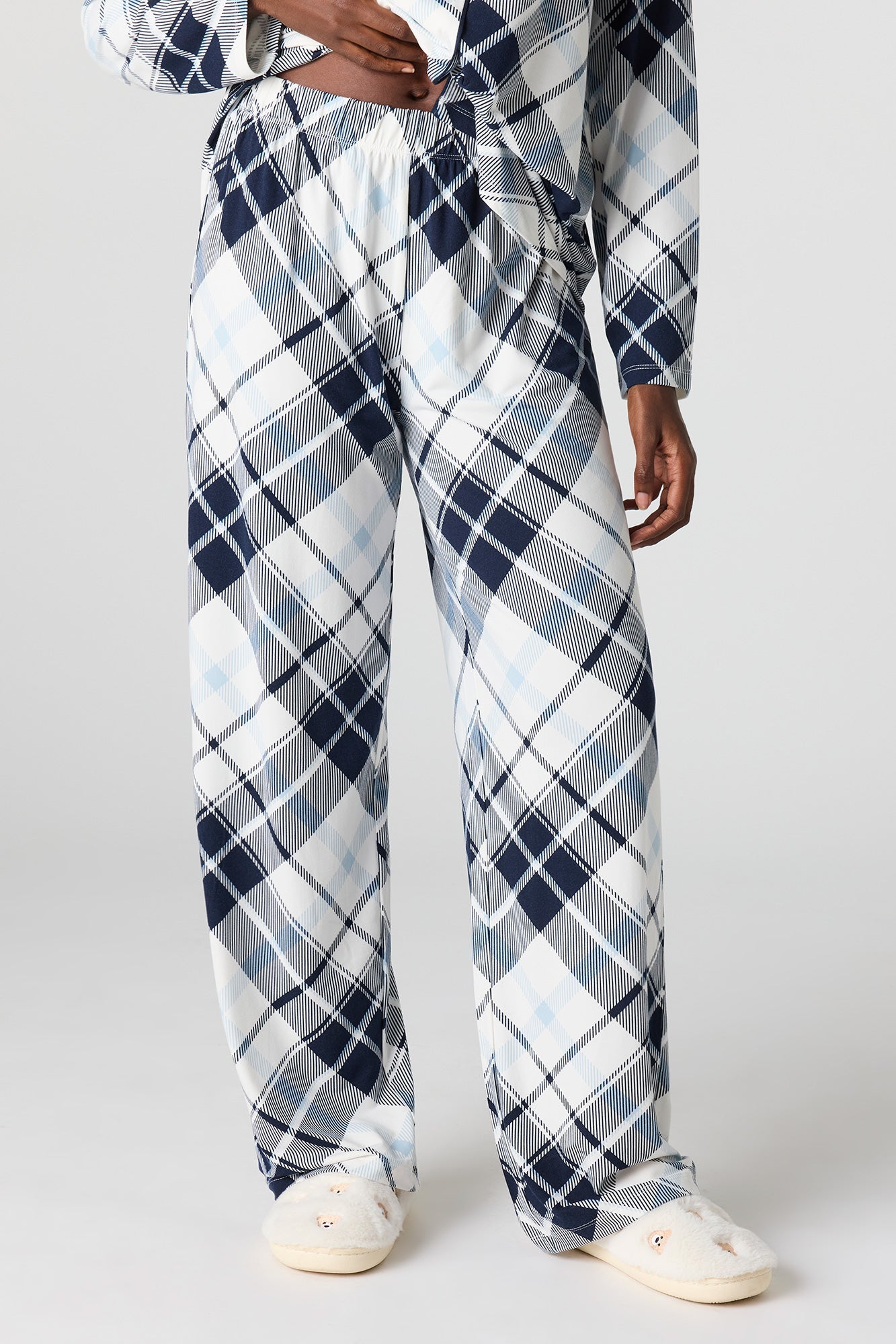 Button-Up Collared Top & Pant Pajama Set