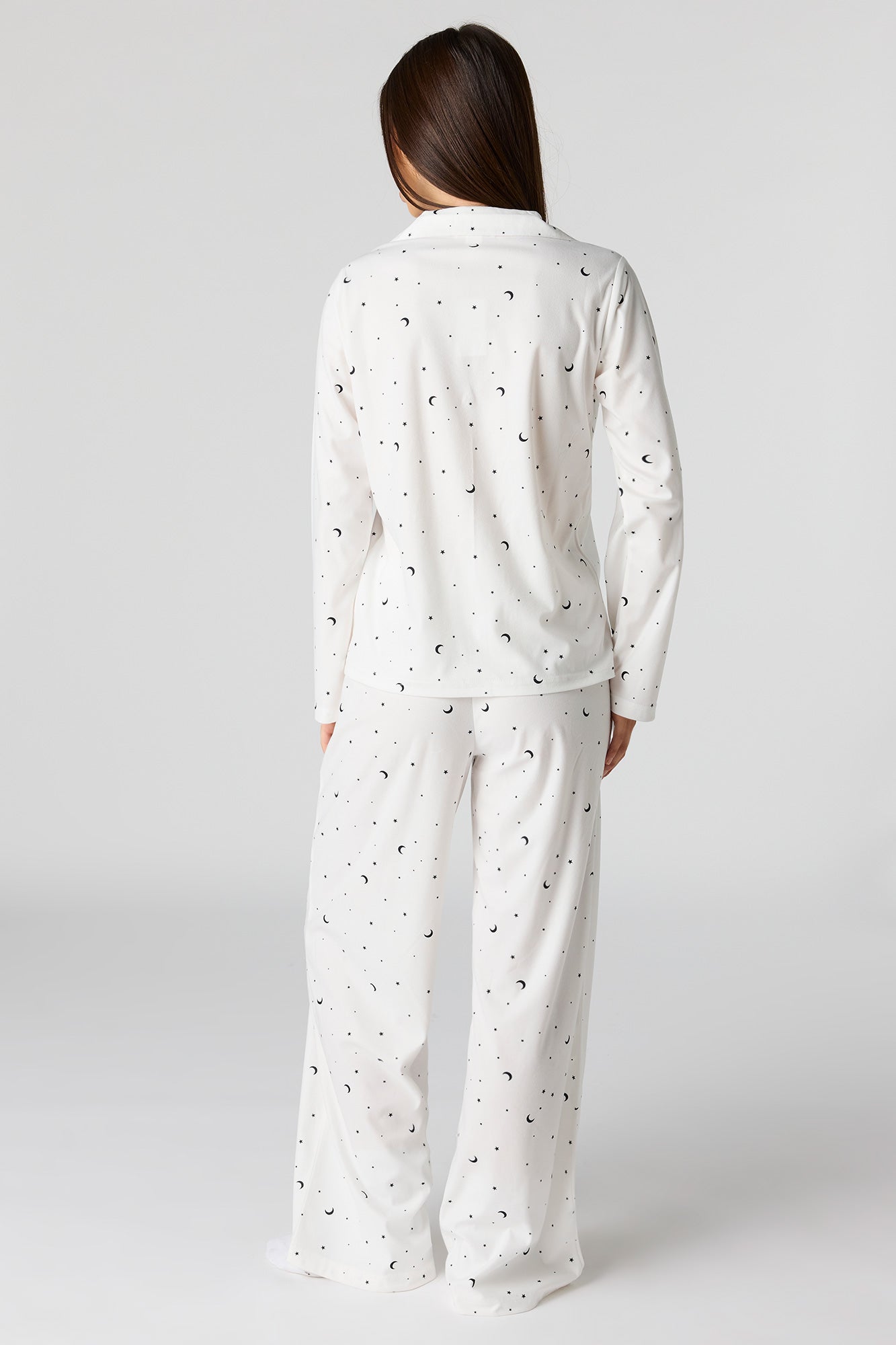 Printed Button-Up Top & Pajama Pant Set