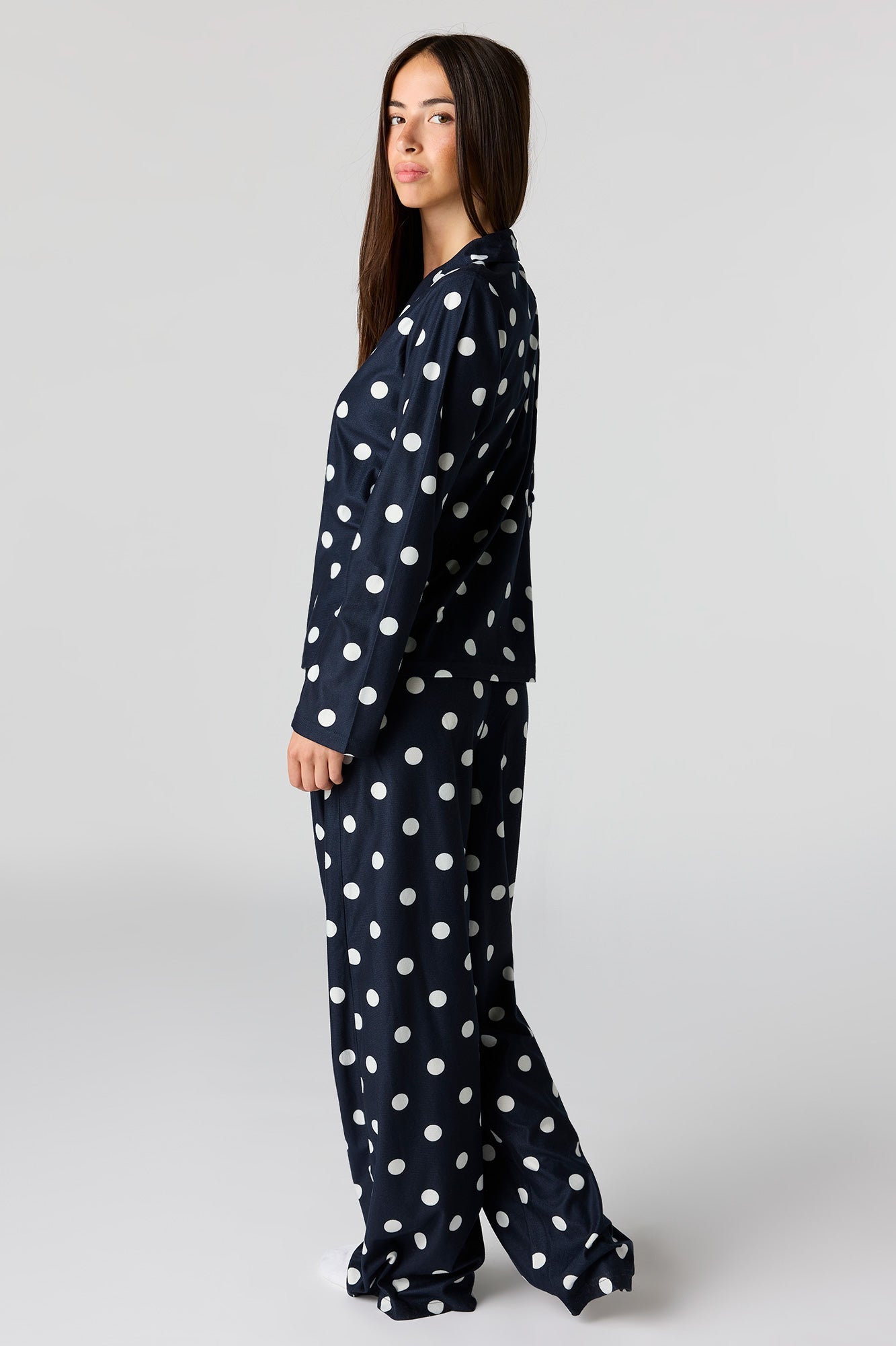 Printed Button-Up Top & Pajama Pant Set