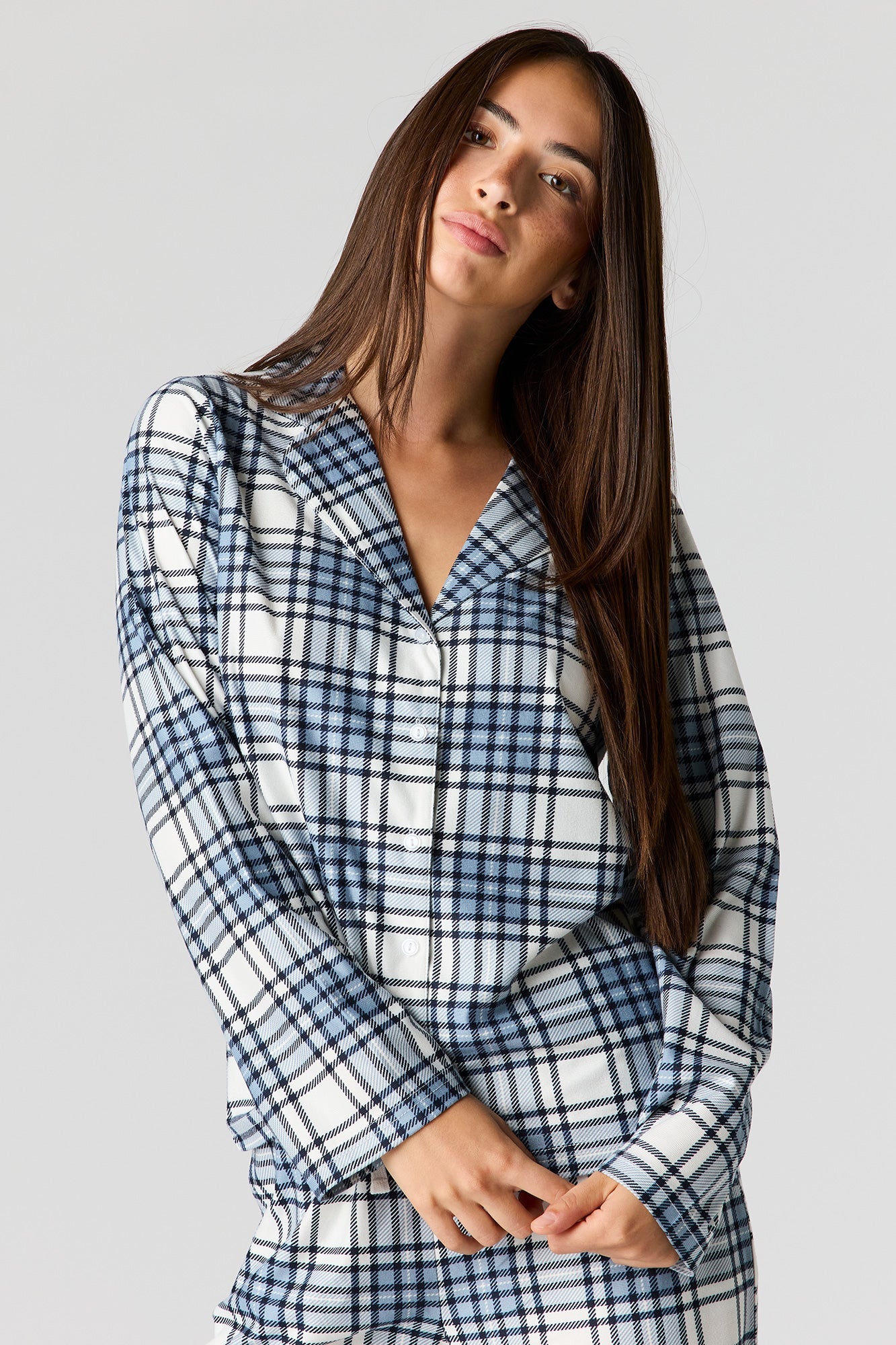 Printed Button-Up Top & Pajama Pant Set