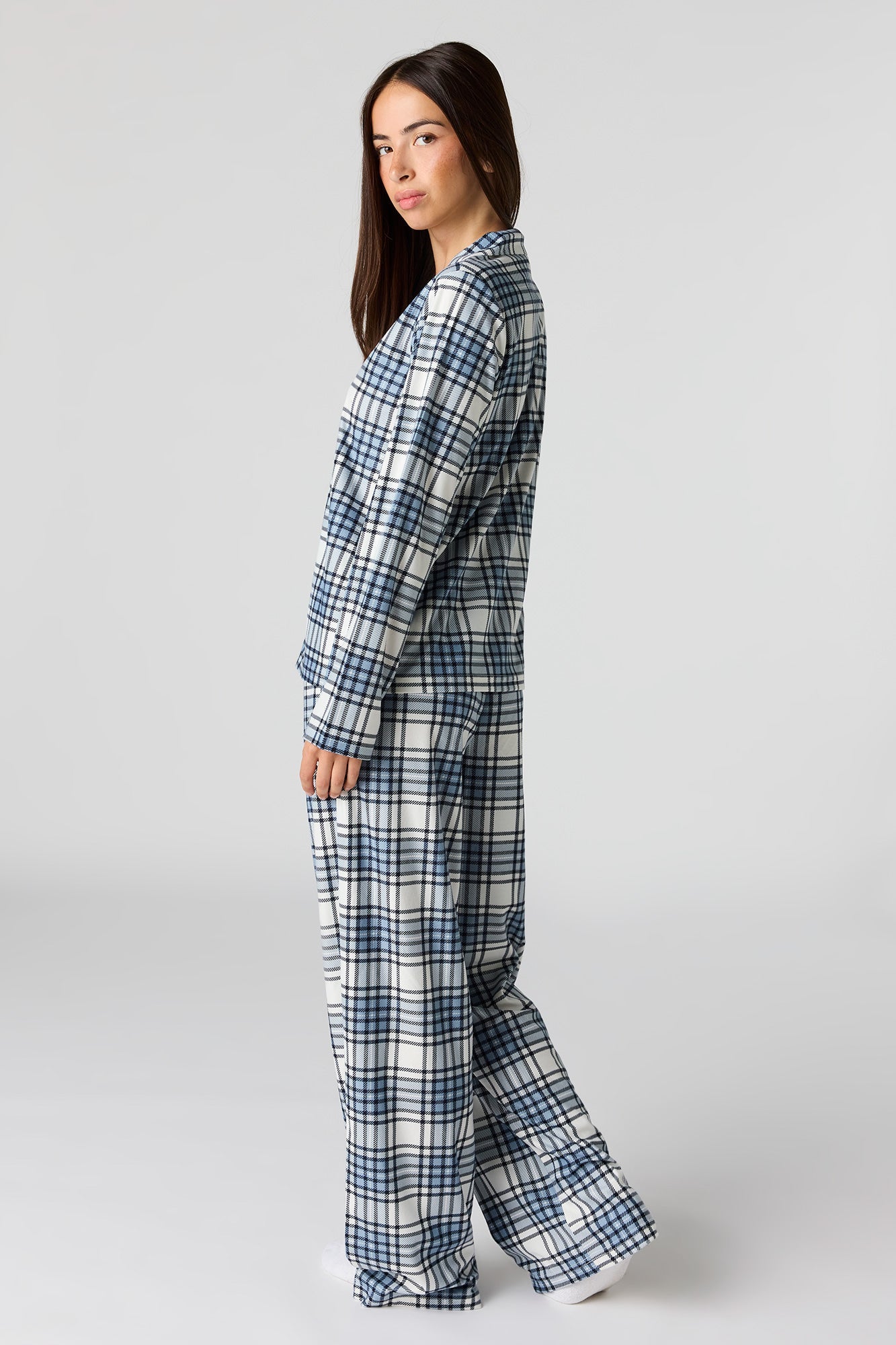 Printed Button-Up Top & Pajama Pant Set