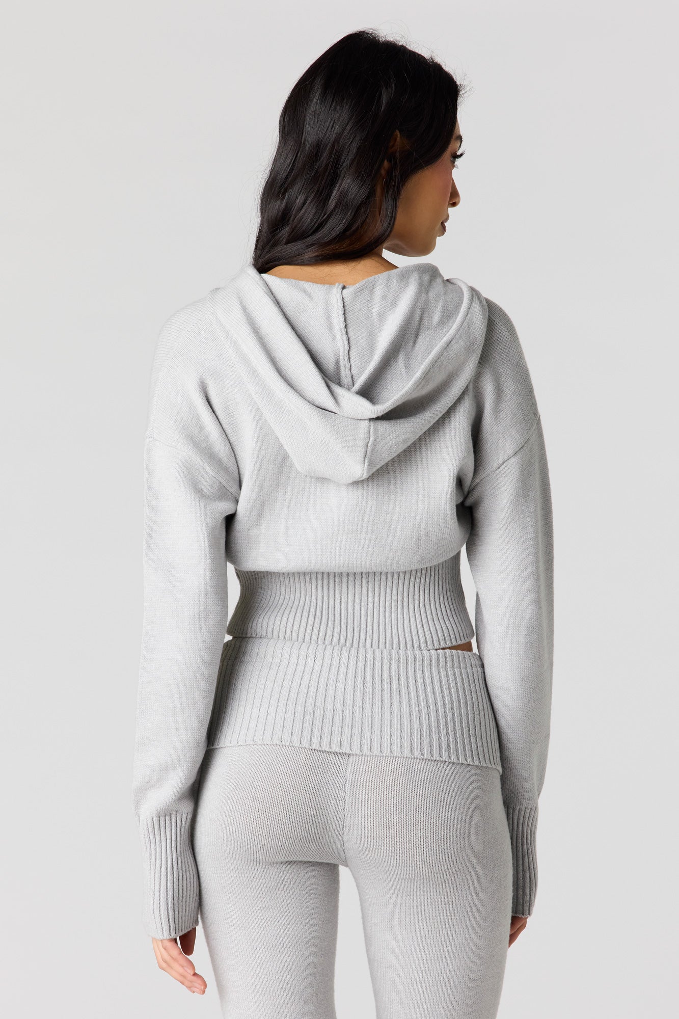 Knit 2 Way Zip Hoodie