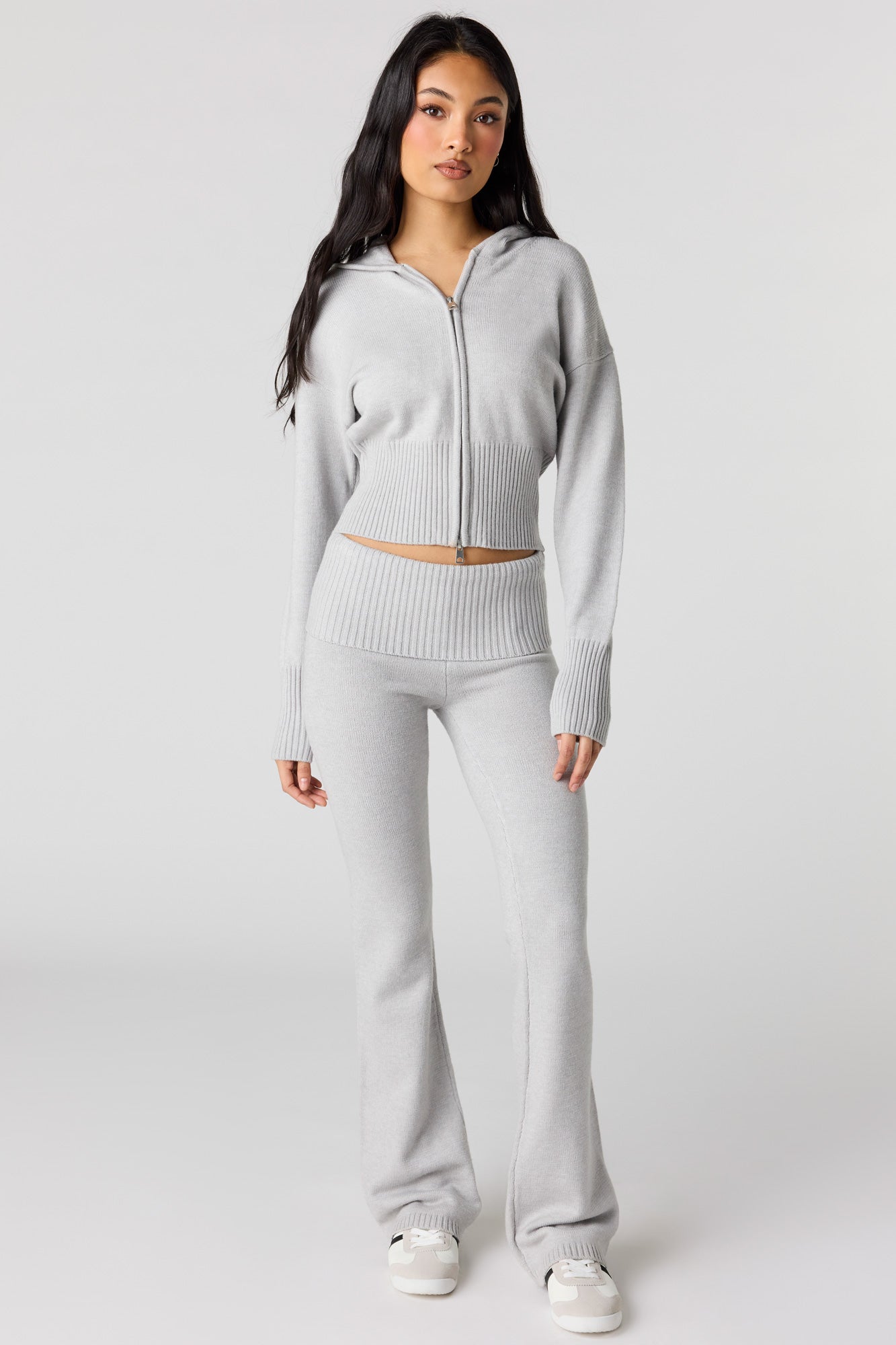 Knit 2 Way Zip Hoodie