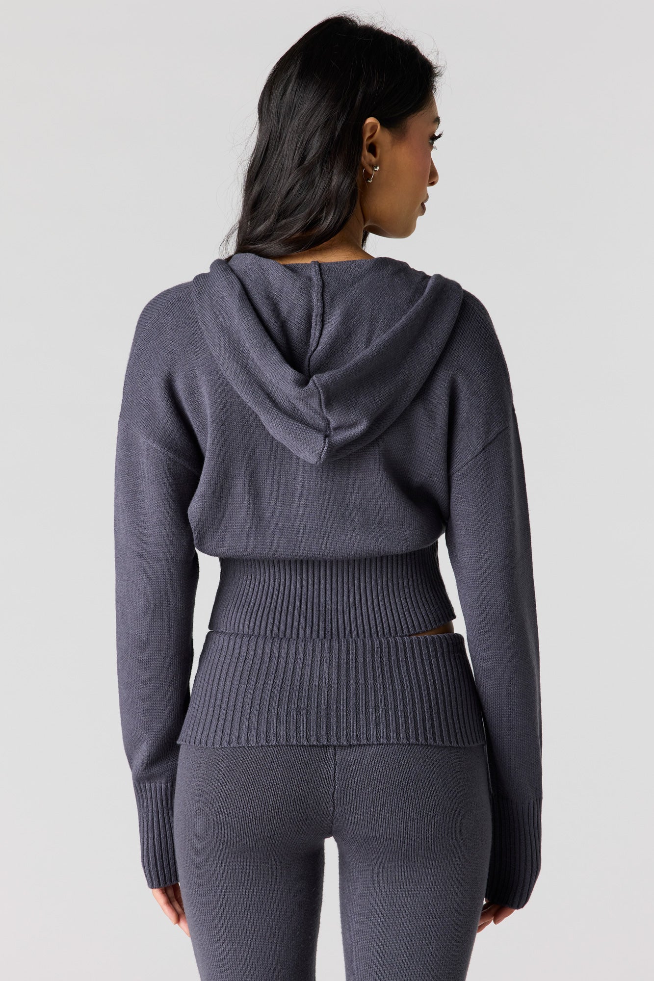 Knit 2 Way Zip Hoodie