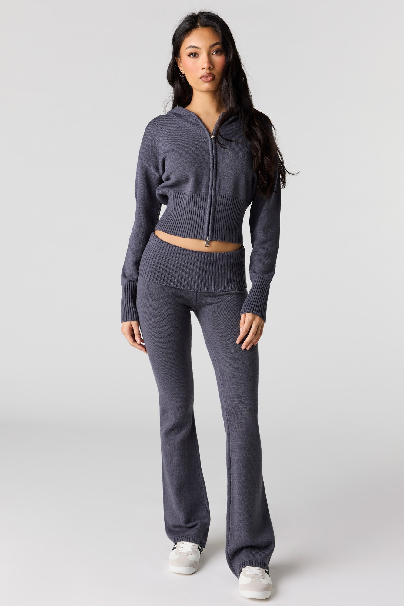 Knit 2 Way Zip Hoodie