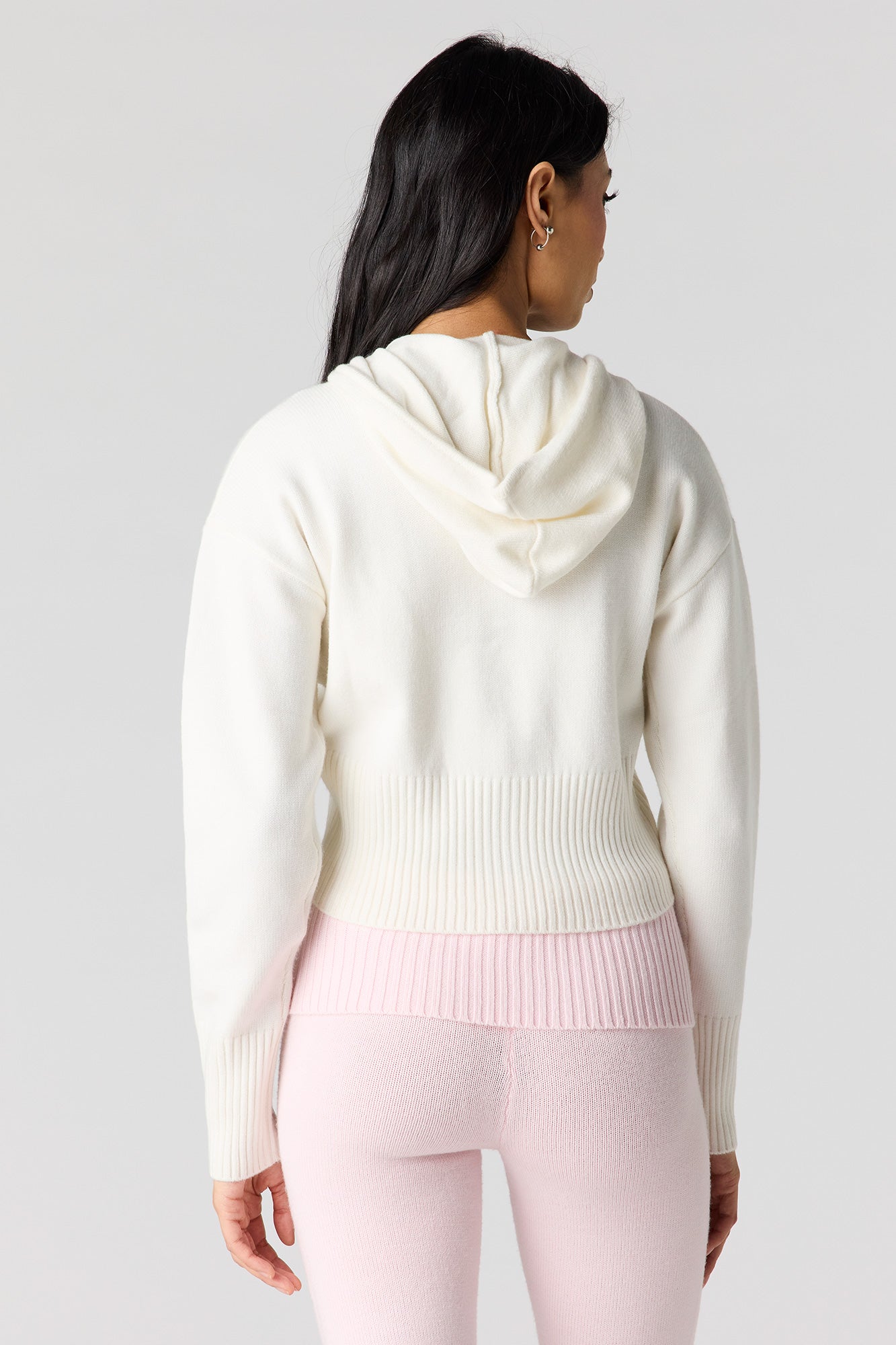 Knit 2 Way Zip Hoodie