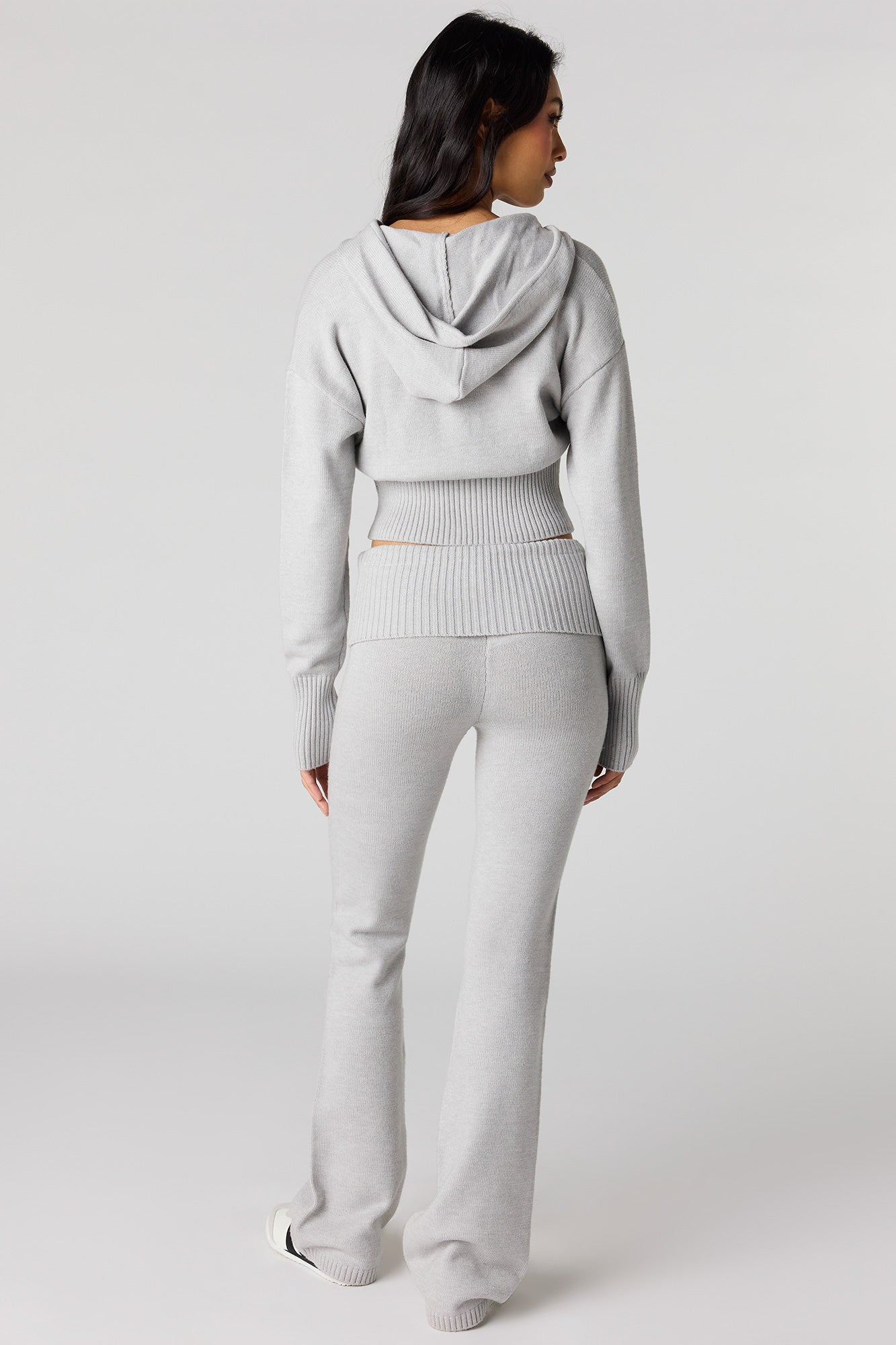 Knit Foldover Waist Flare Pant