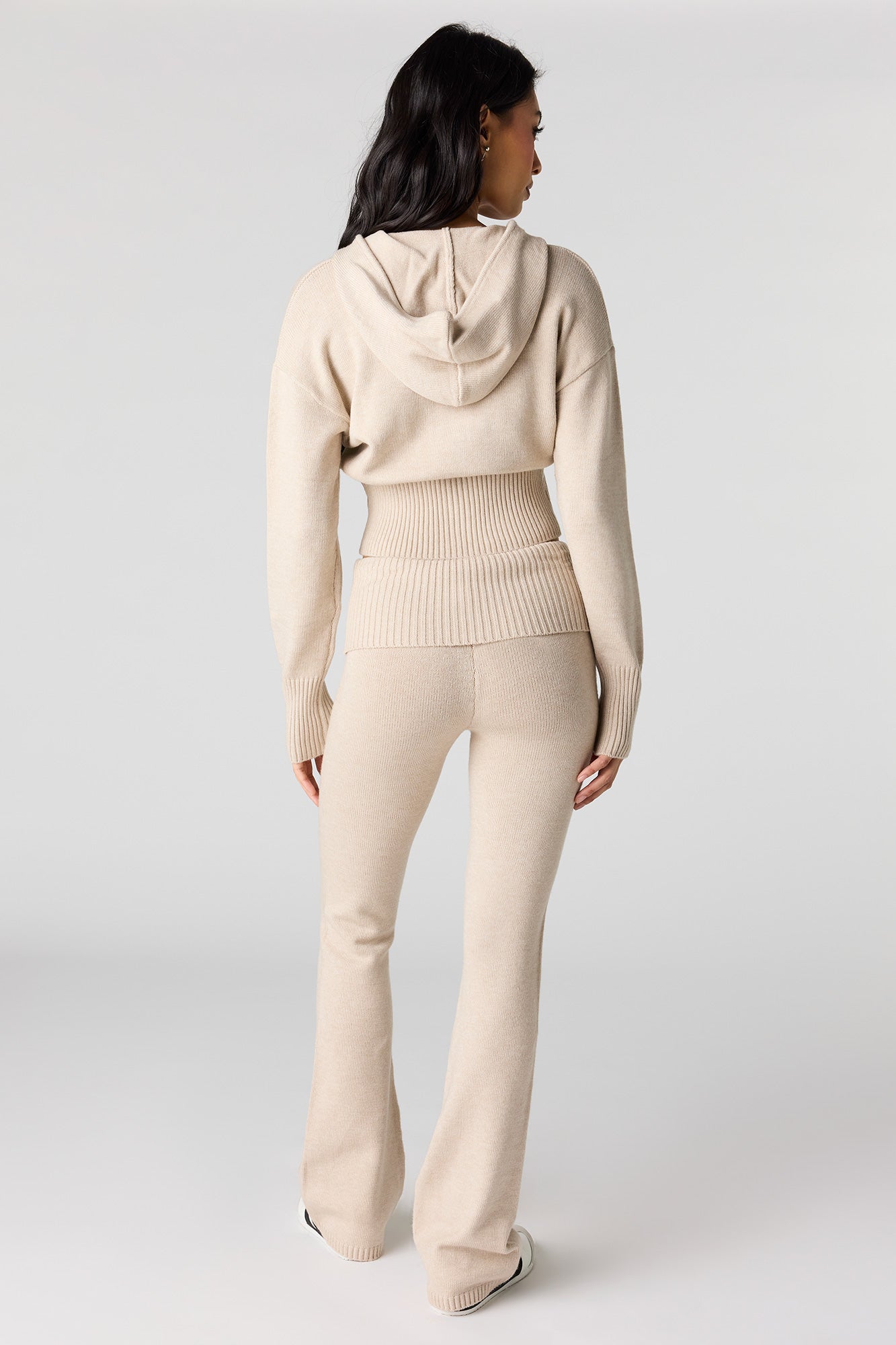 Knit Foldover Waist Flare Pant