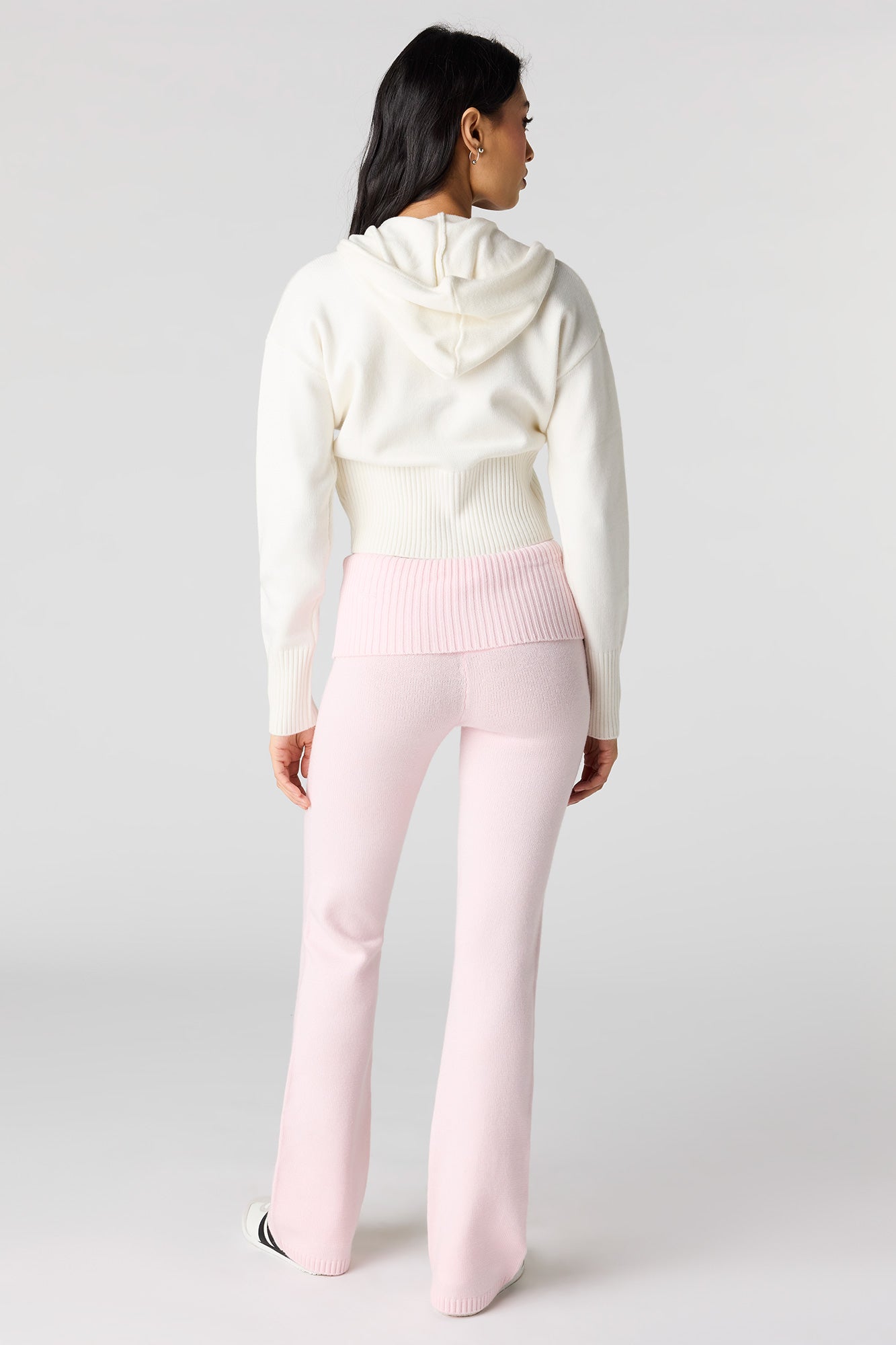 Knit Foldover Waist Flare Pant