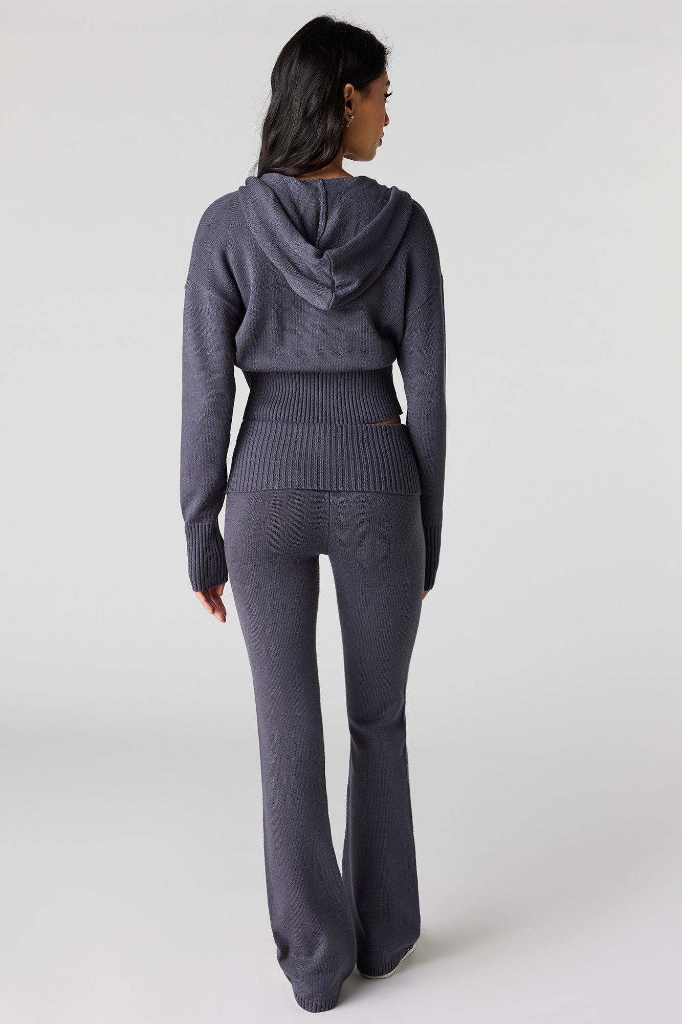 Knit Foldover Waist Flare Pant