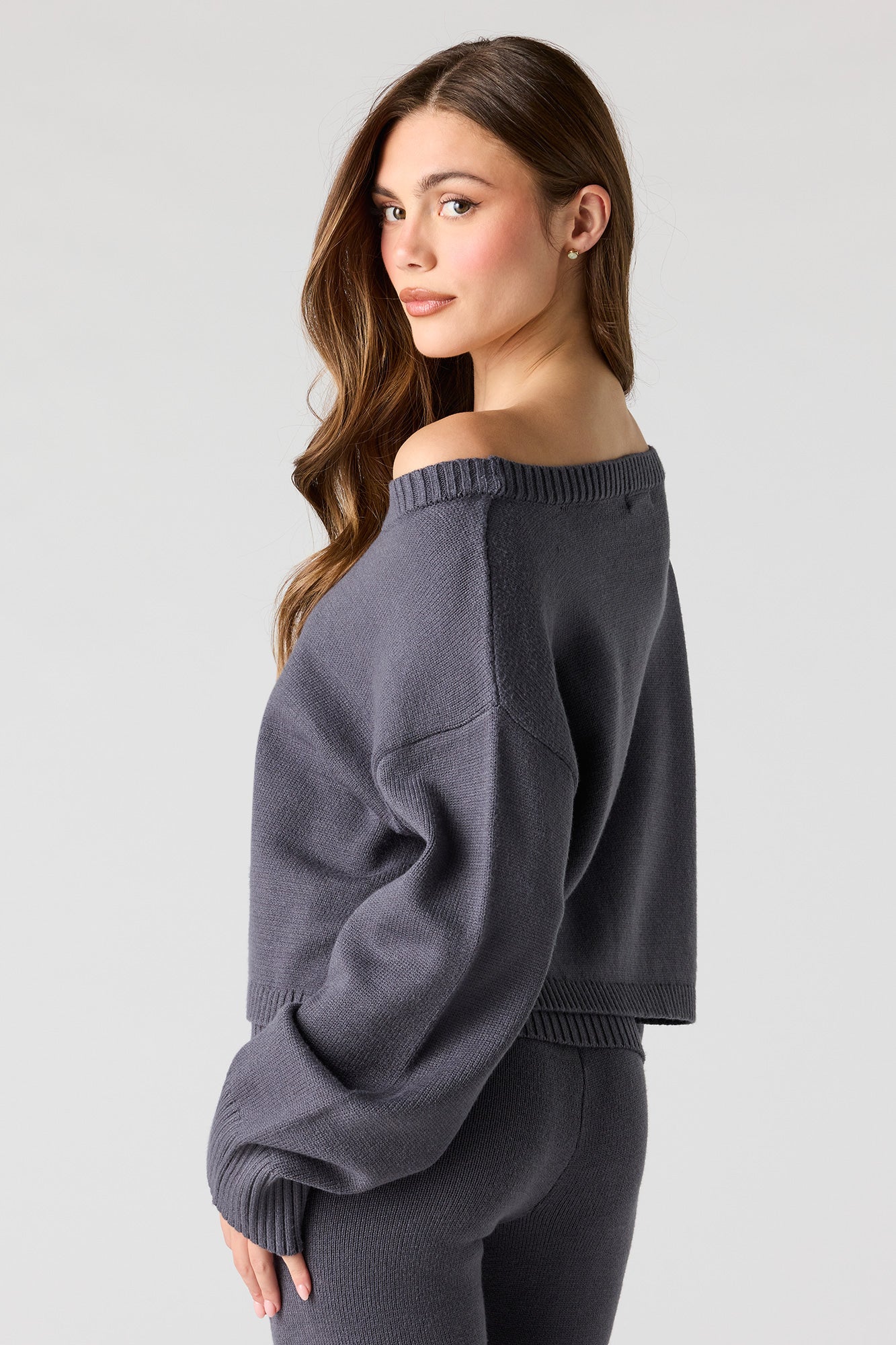 Off Shoulder Boxy Sweater