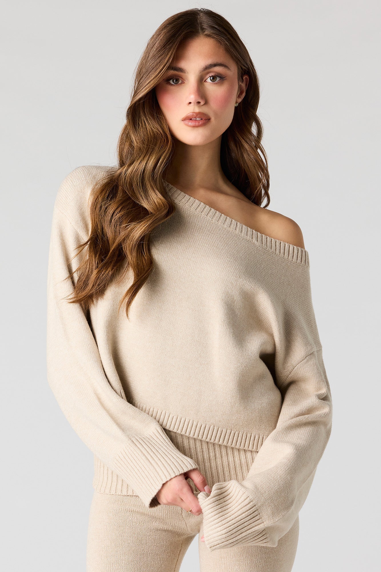 Off Shoulder Boxy Sweater