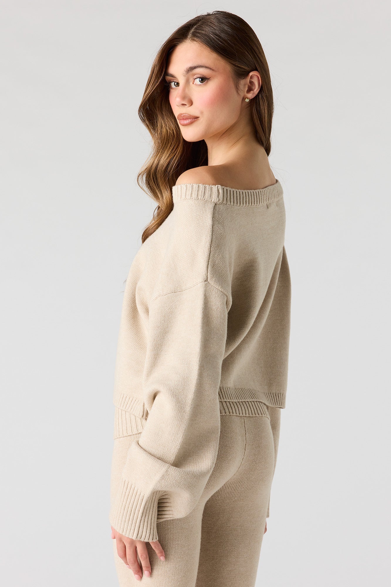 Off Shoulder Boxy Sweater