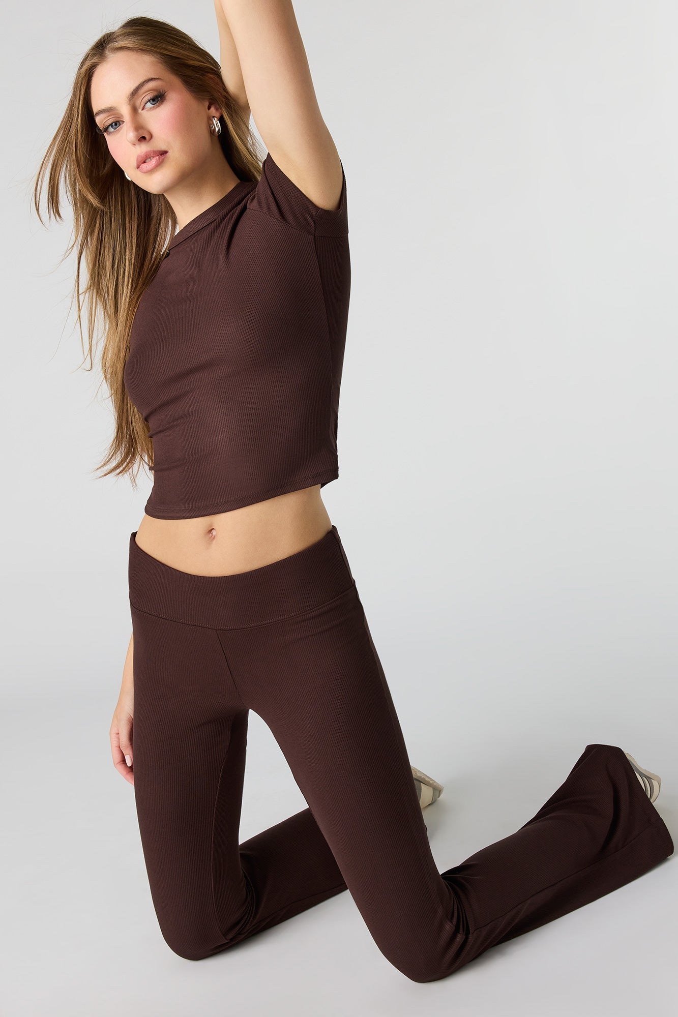 Soft Ribbed Flare Pant