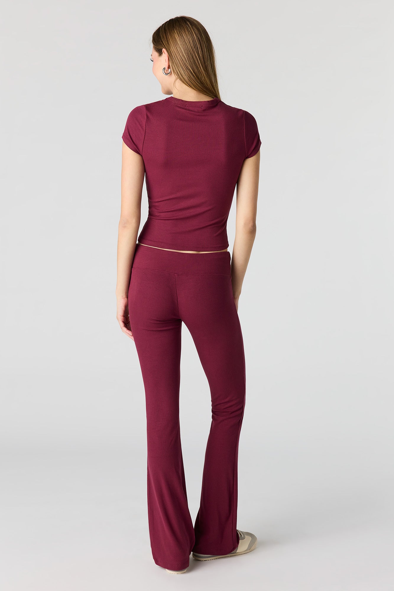 Soft Ribbed Flare Pant