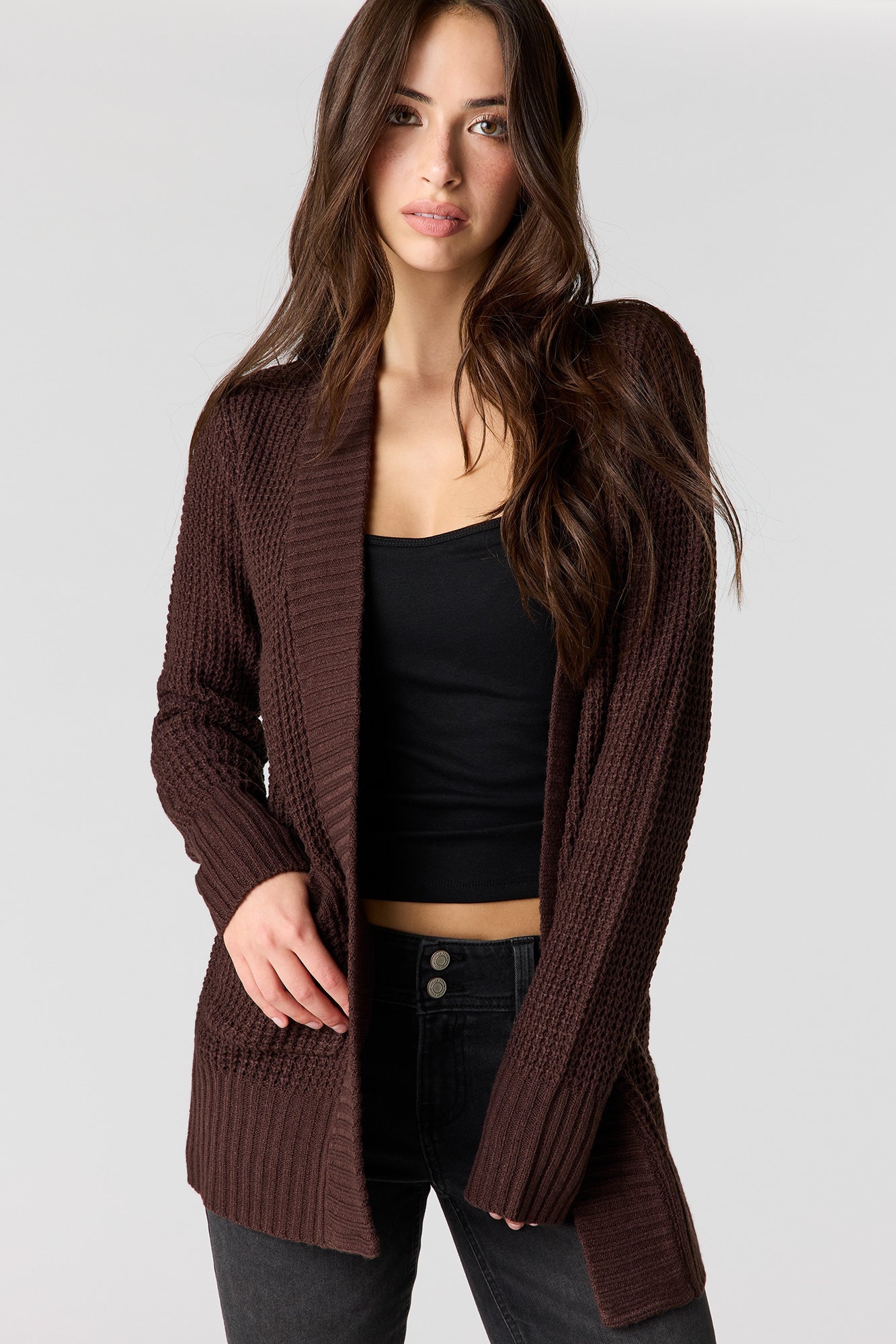 Waffle Knit Cardigan