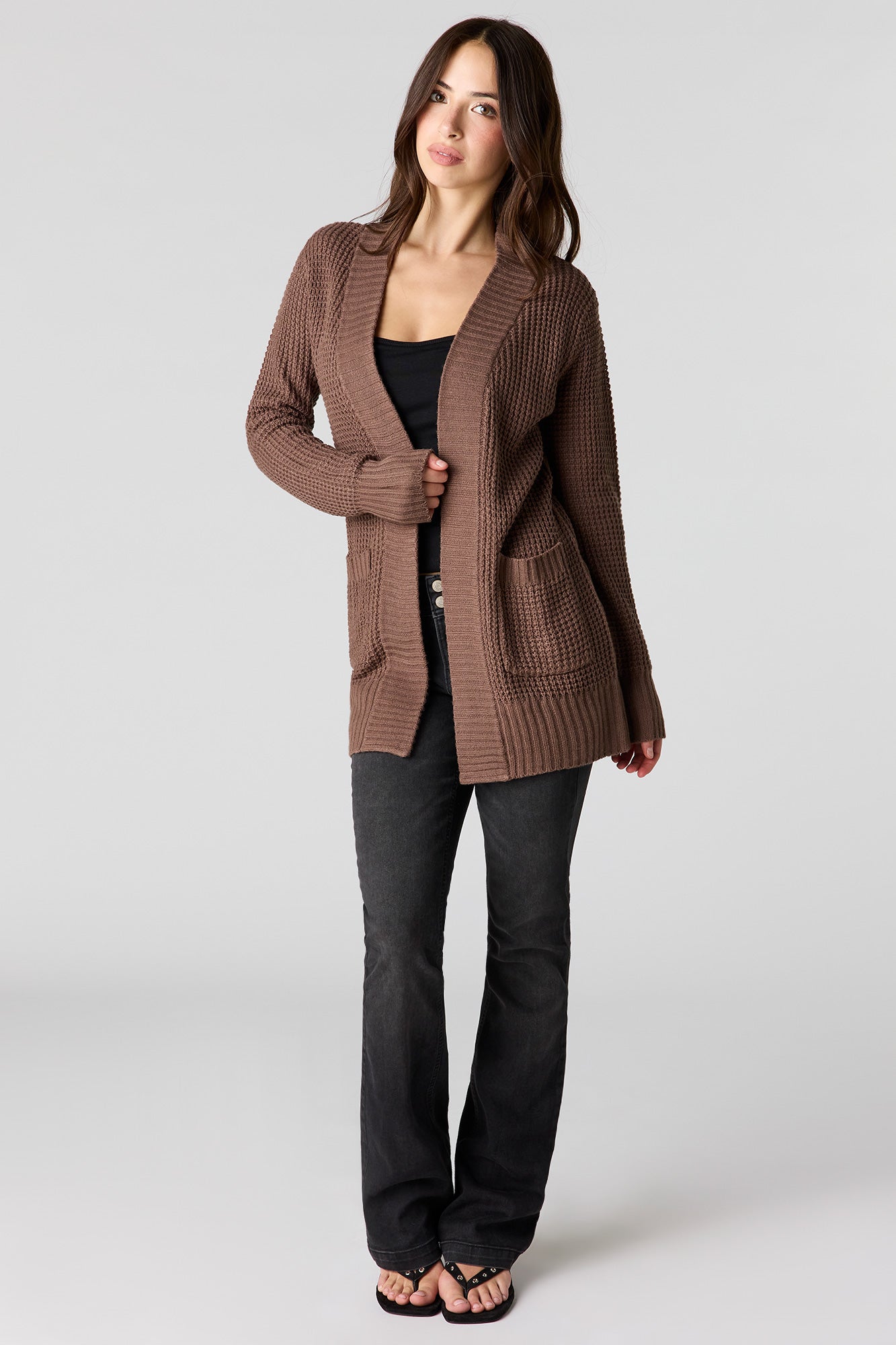 Waffle Knit Cardigan
