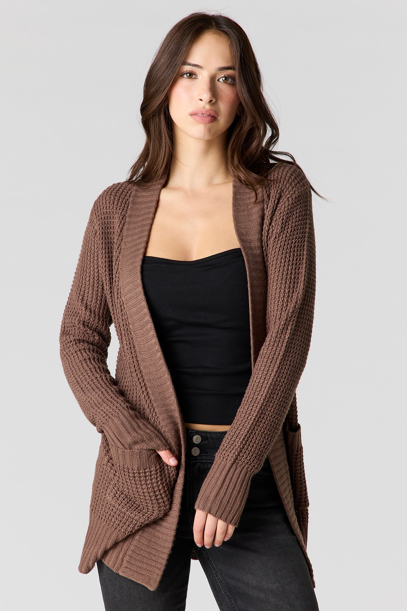 Waffle Knit Cardigan