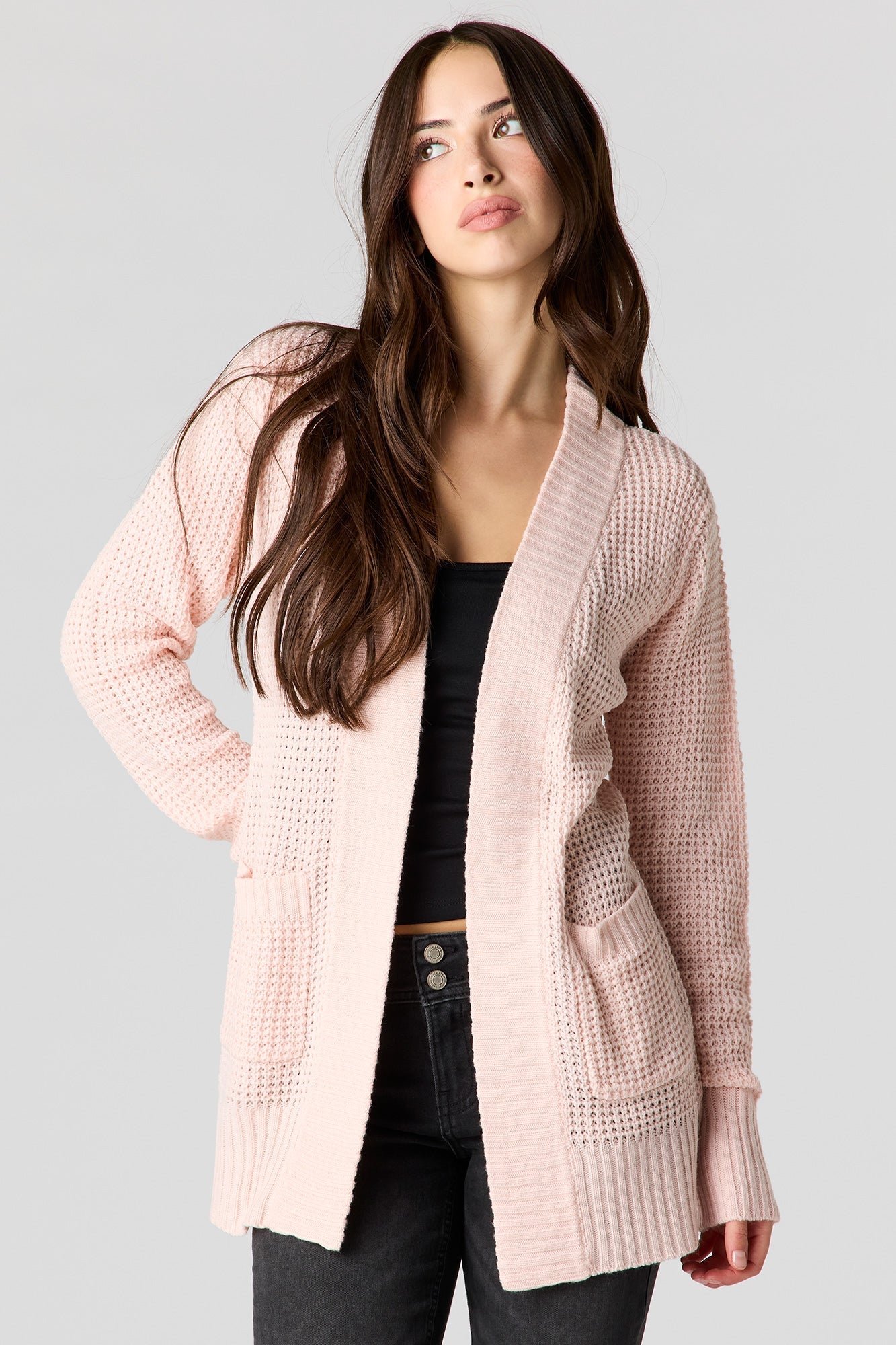 Waffle Knit Cardigan
